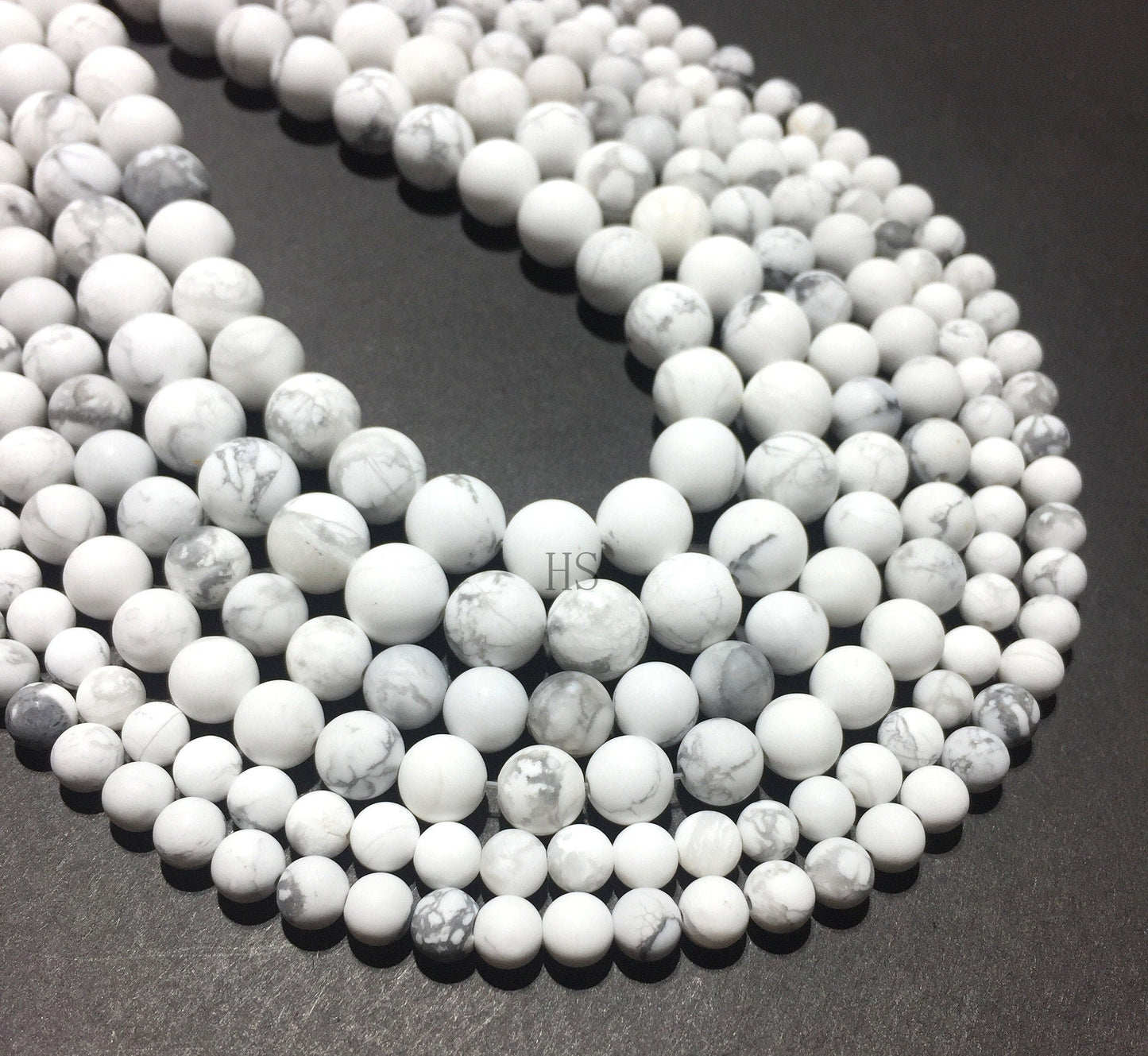 Natural Howlite Matted Jasper Round Beads