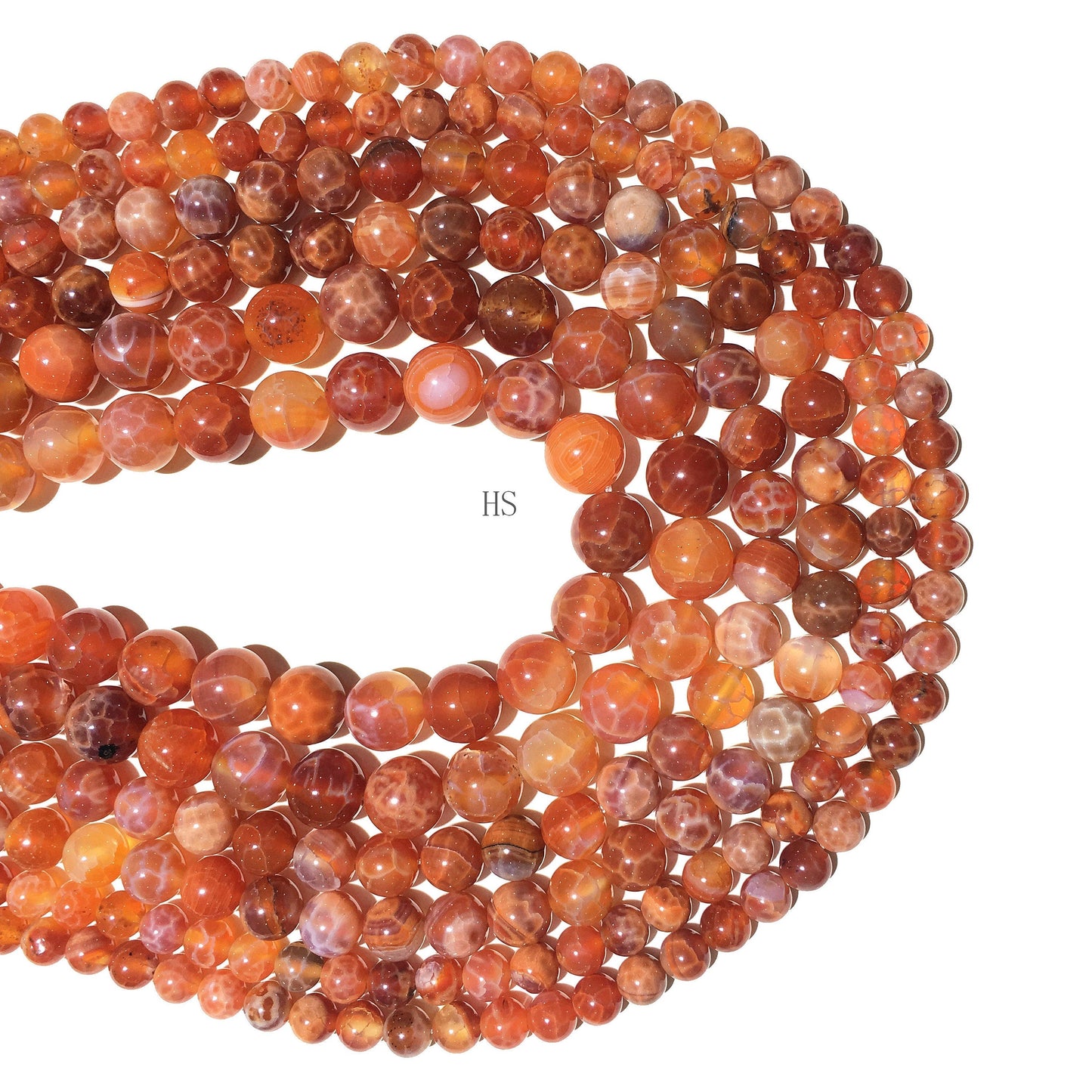Natural Orange Bostwana Agate Round Beads