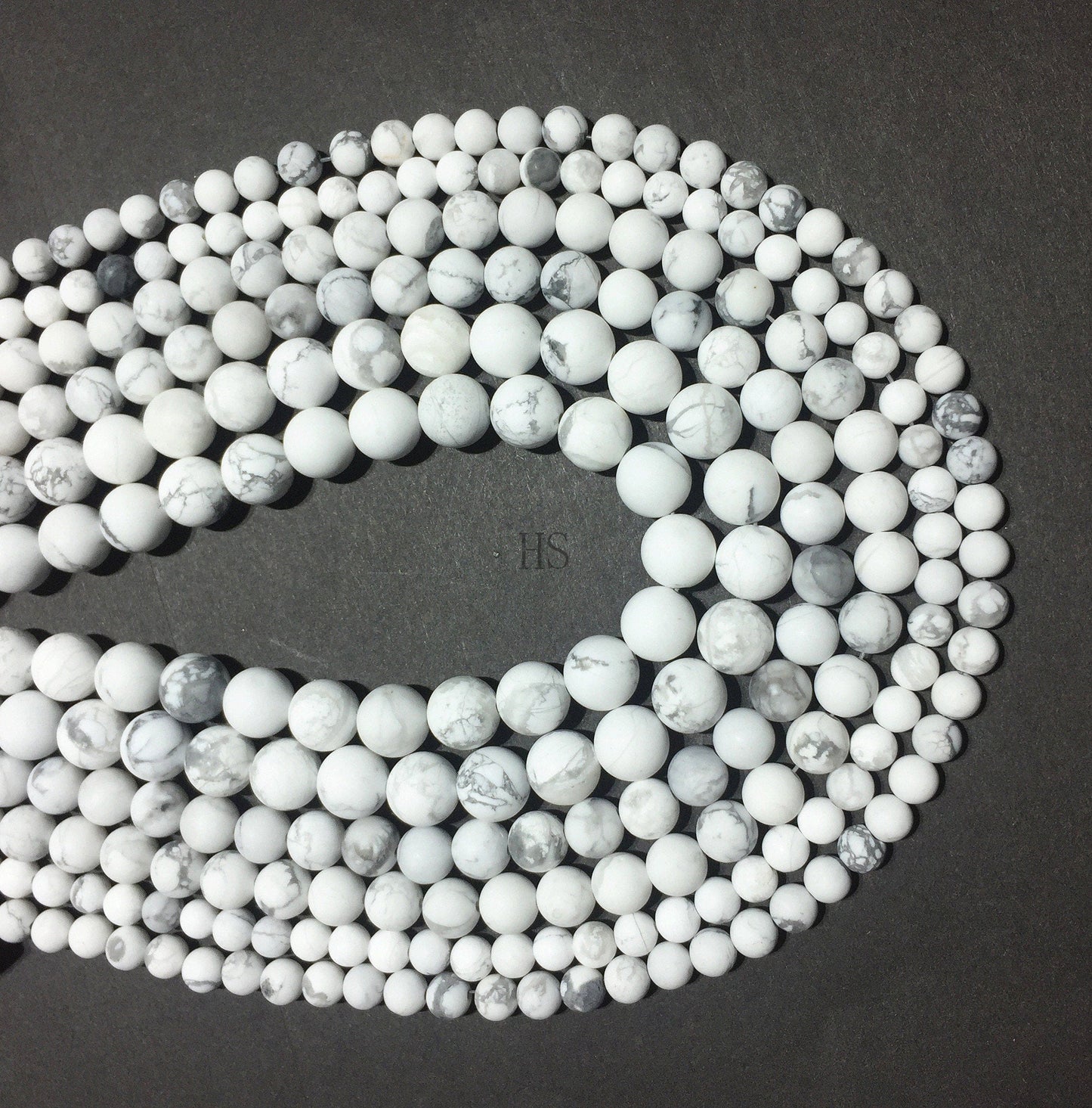 Natural Howlite Matted Jasper Round Beads