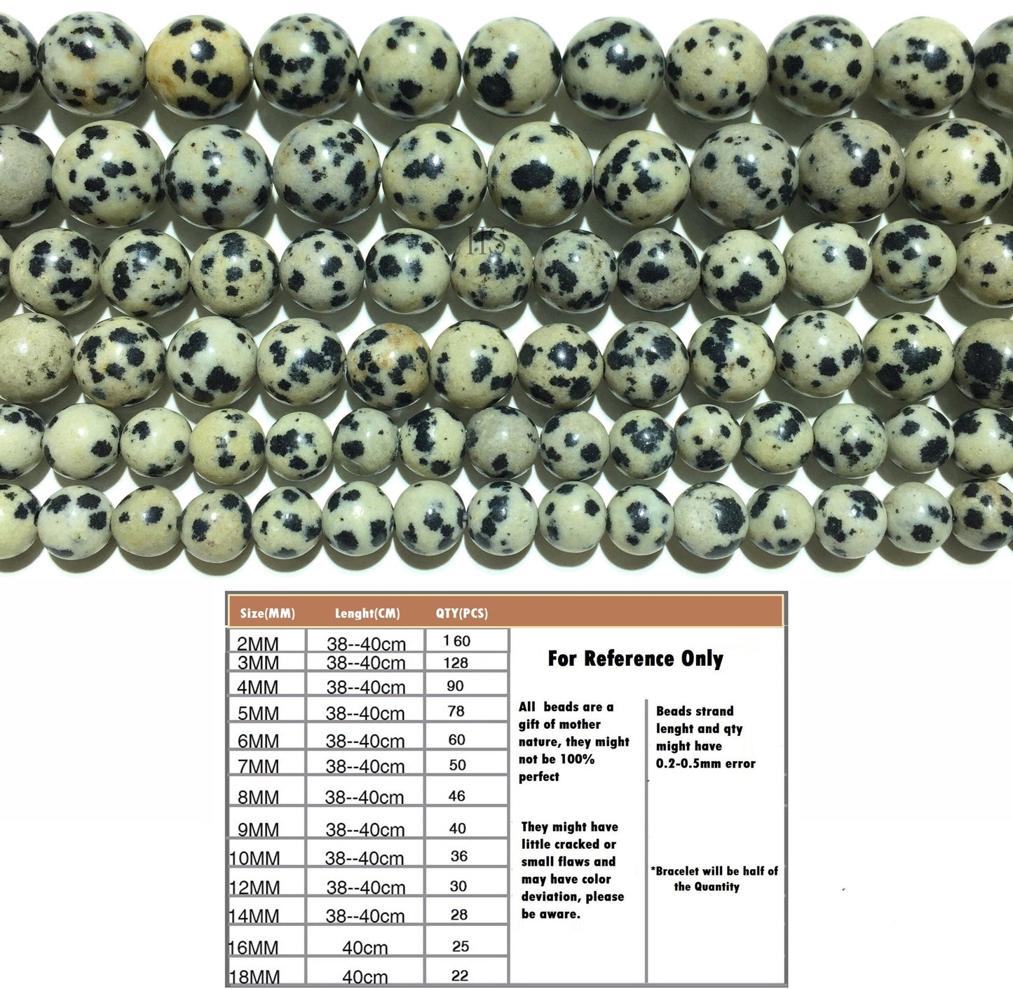 Natural Dalmation Jasper Round Beads
