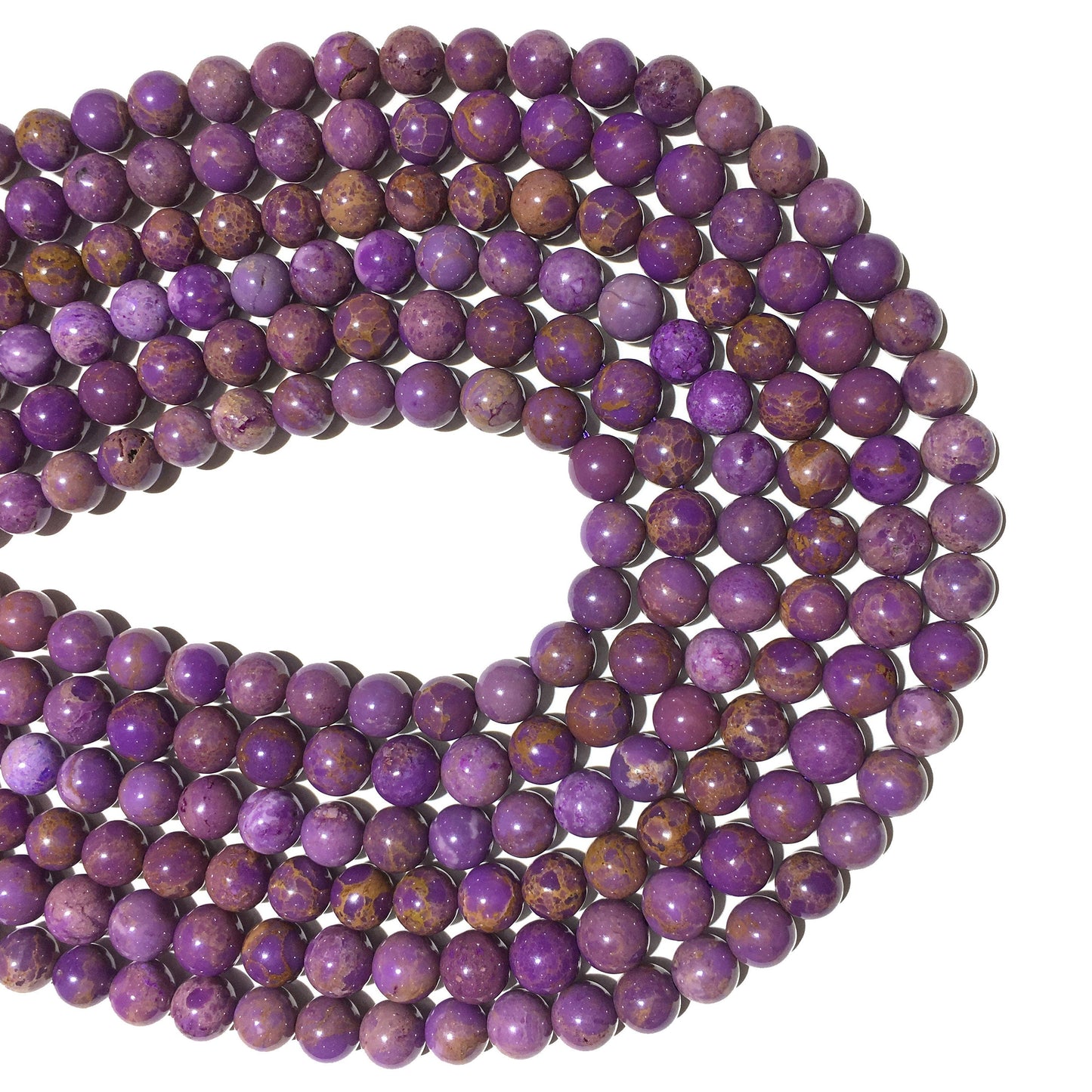 Natural Phosphosiderite Purple Beads