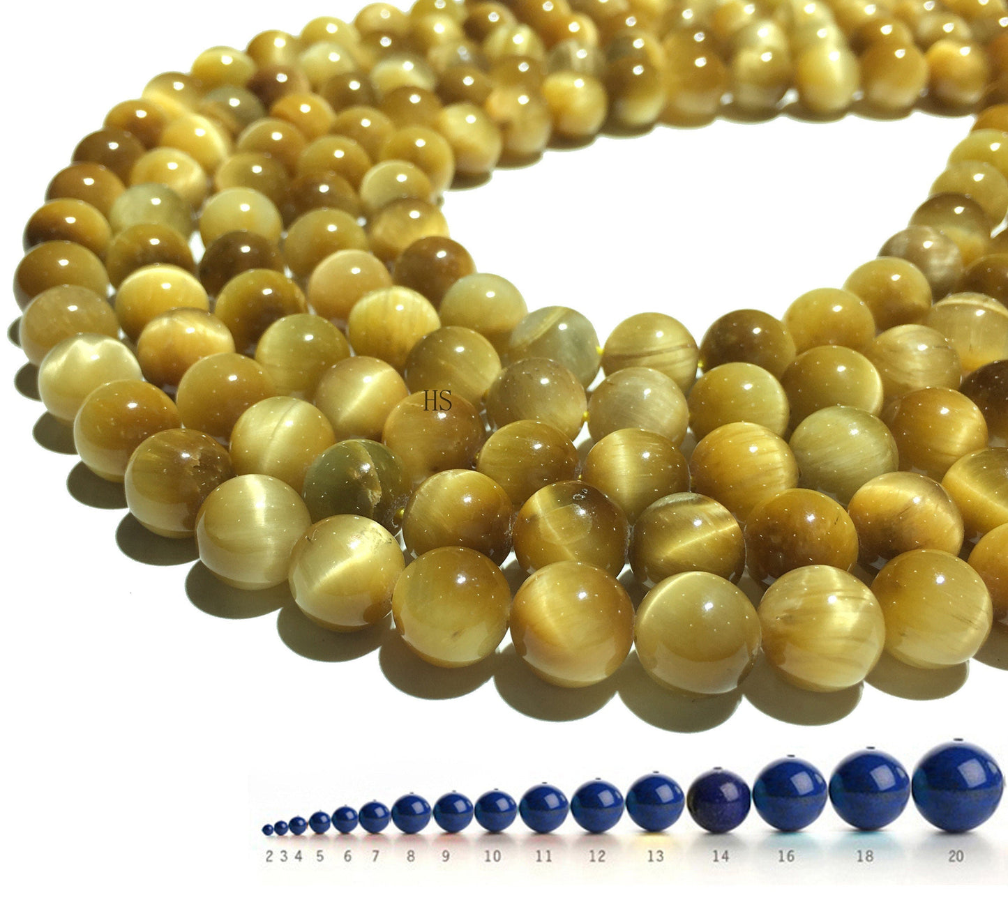 Natural Golden Honey Tiger Eye Round Beads