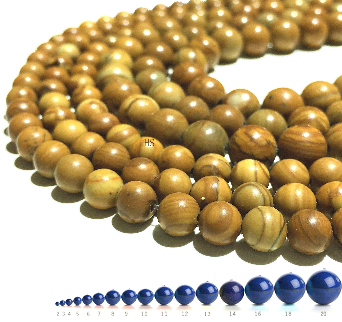 Natural Wood Jasper Round Beads