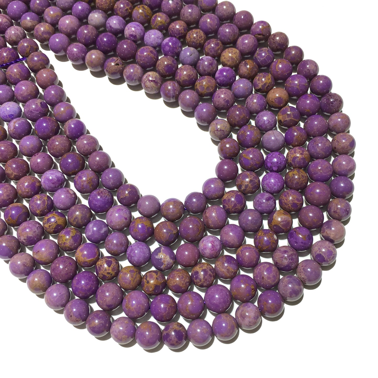 Natural Phosphosiderite Purple Beads