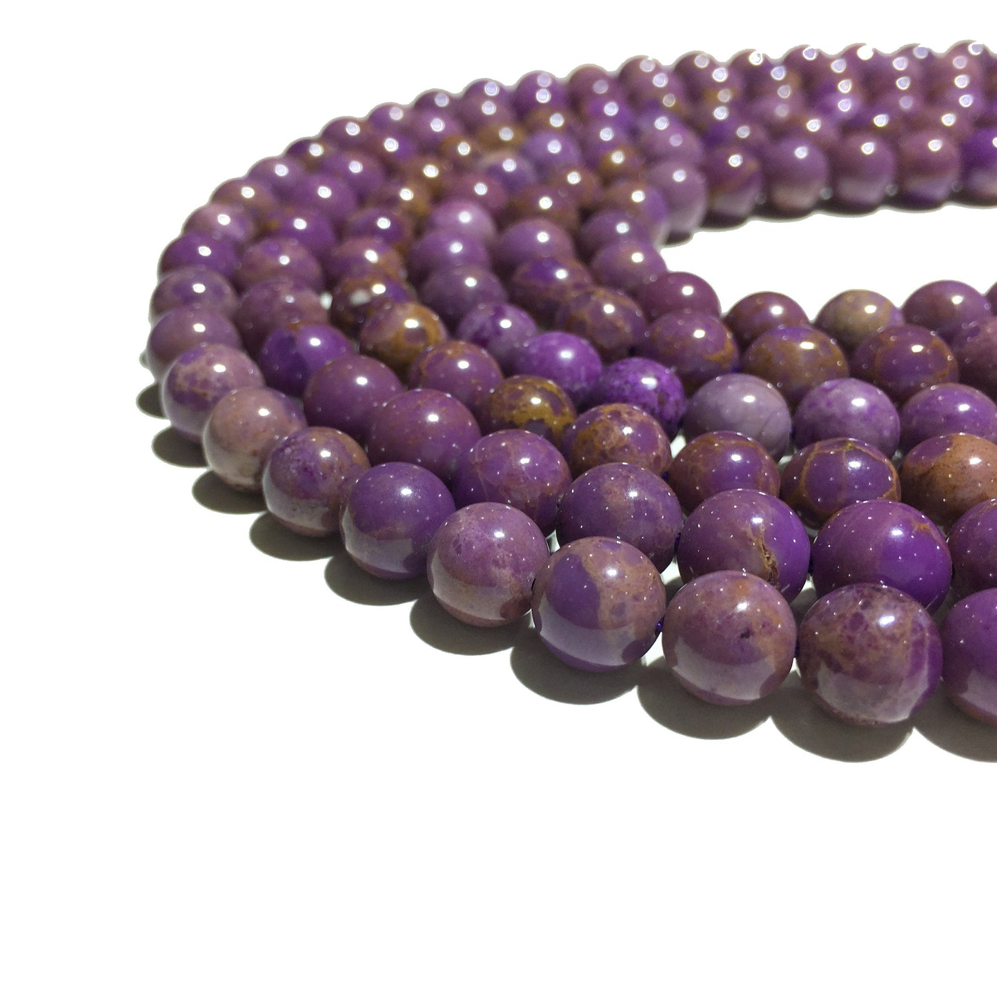 Natural Phosphosiderite Purple Beads