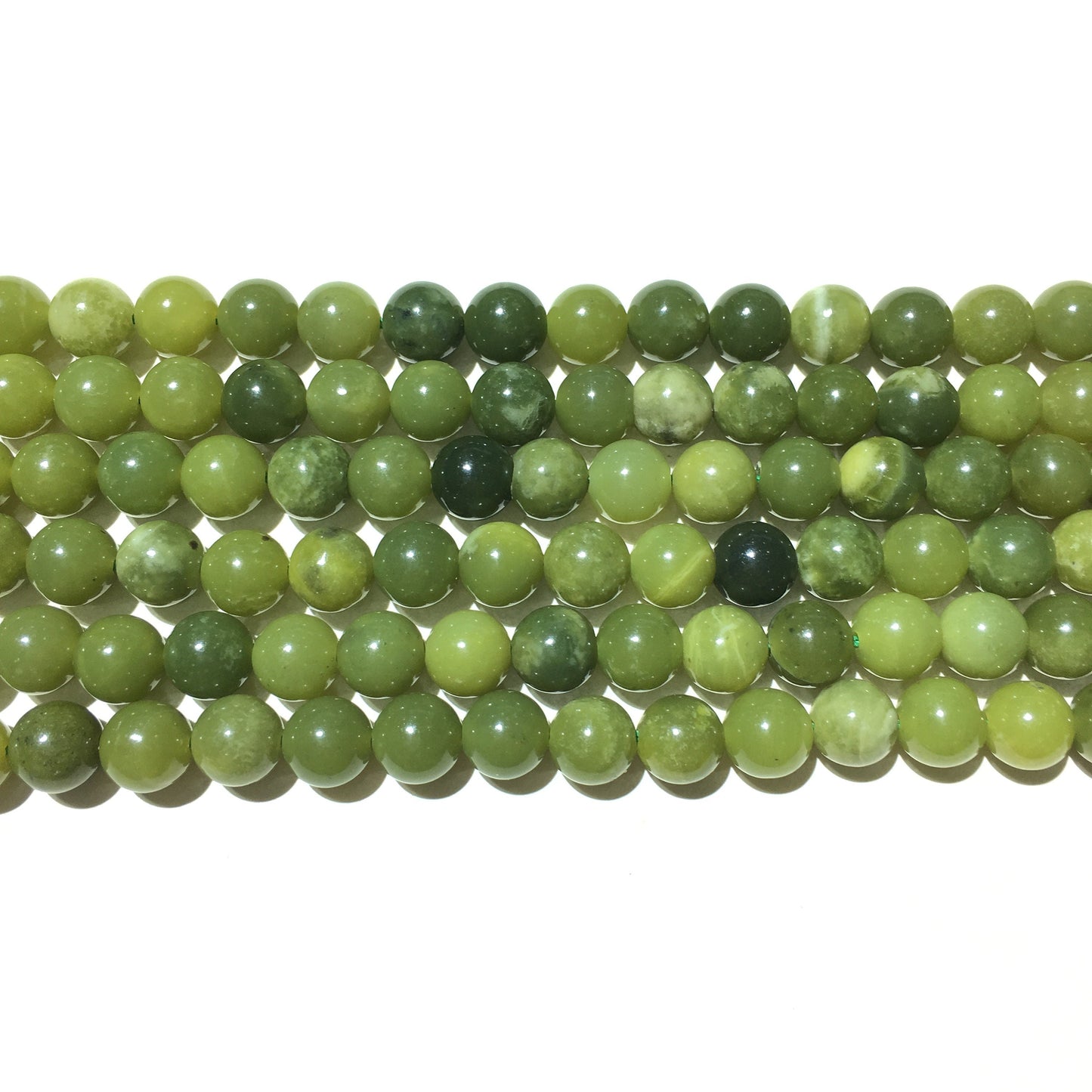 Natural Green Jade Round Beads