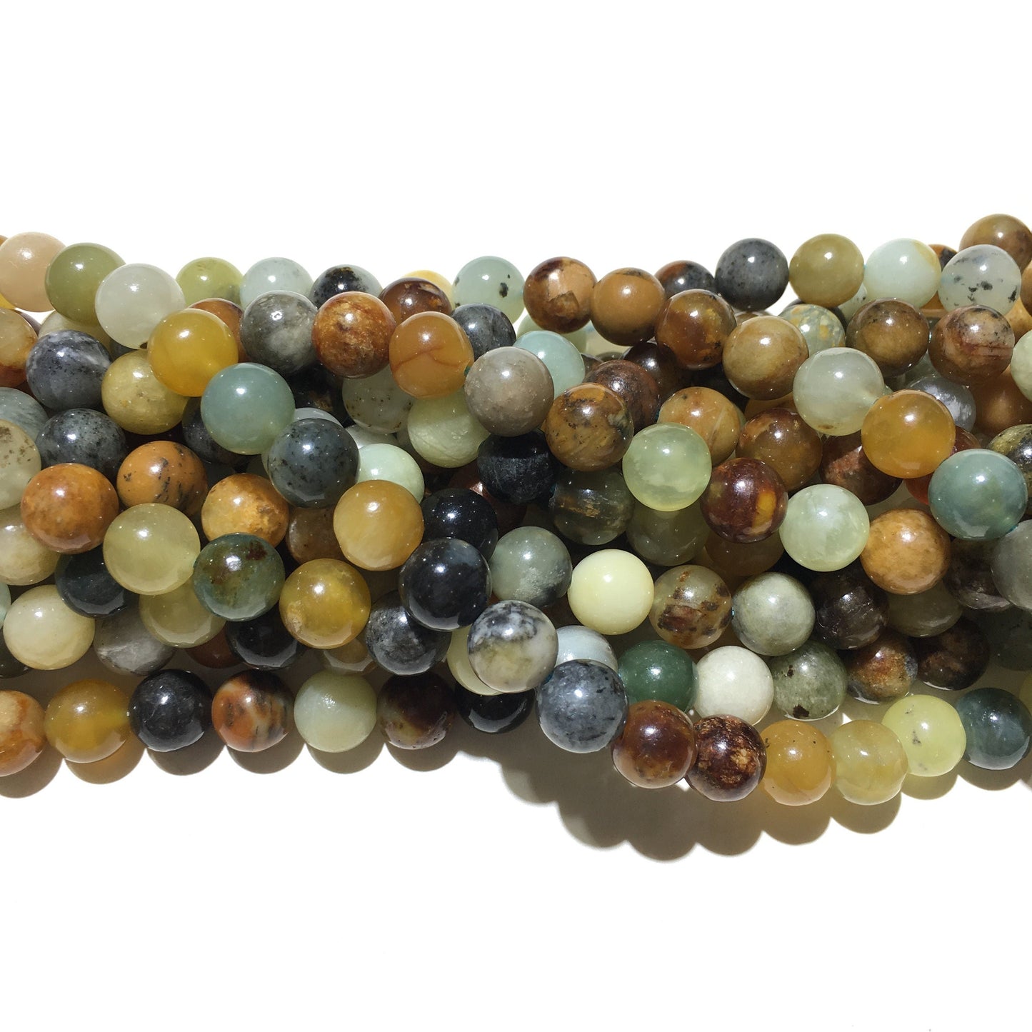 Natural Fire New Jade Round Bead