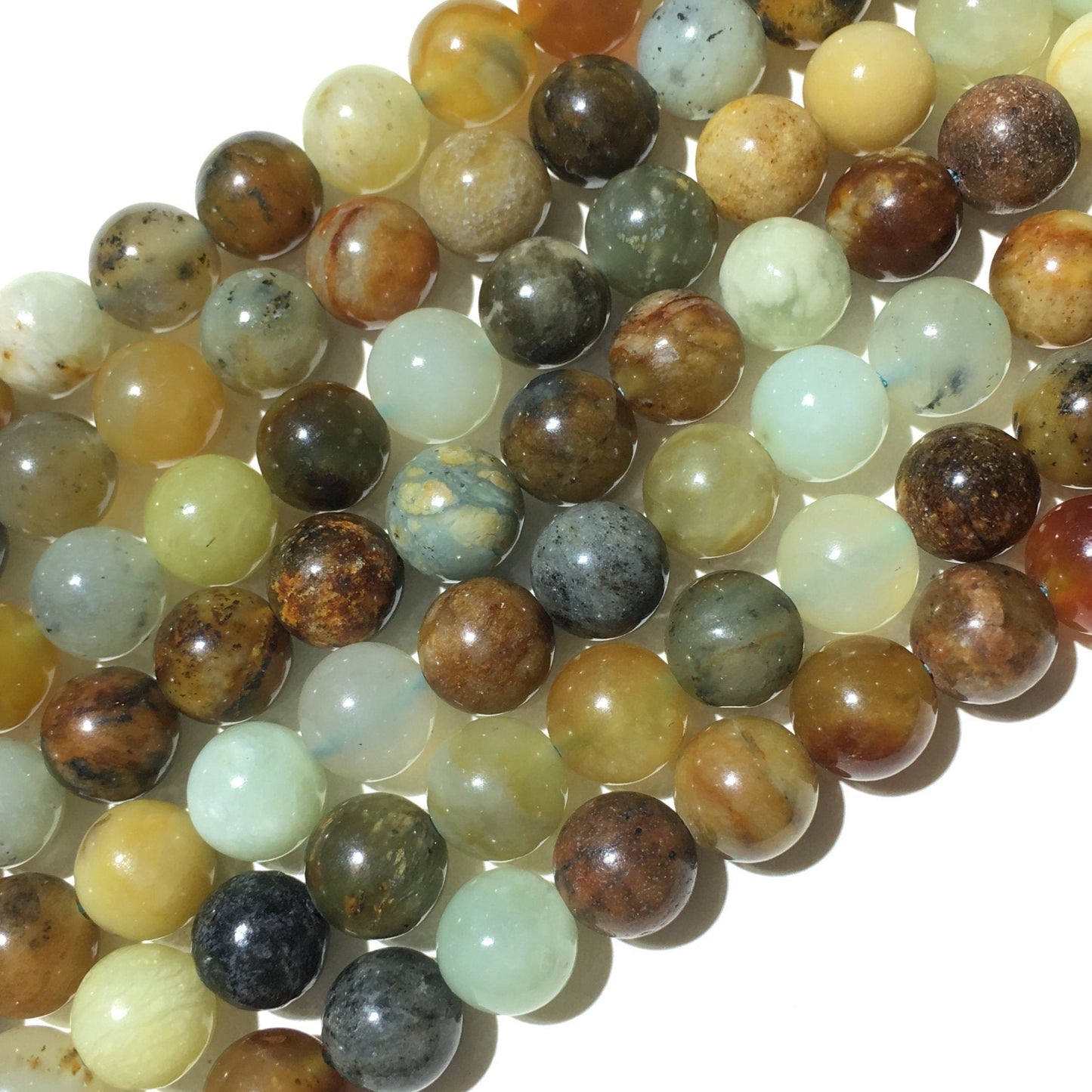 Natural Fire New Jade Round Bead
