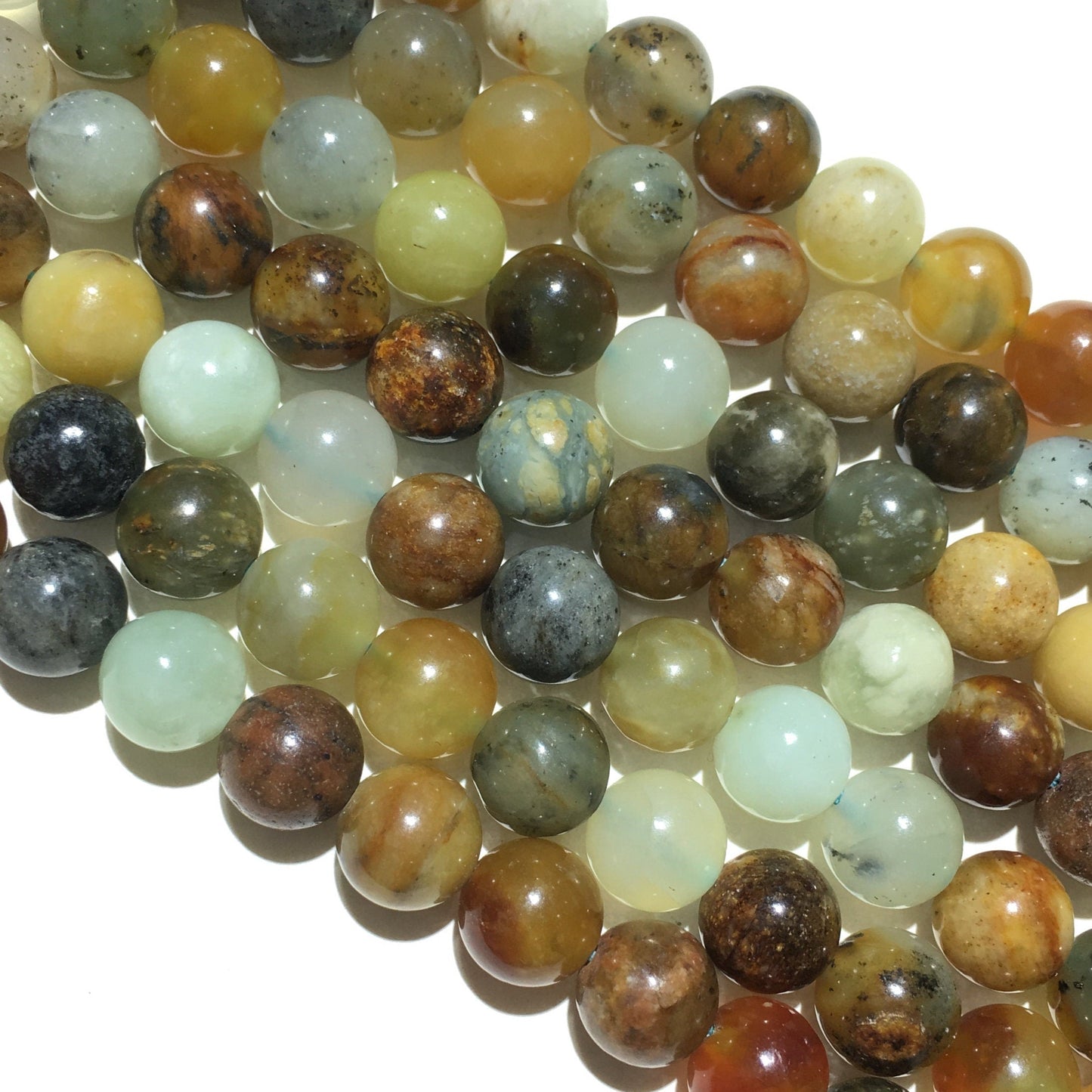 Natural Fire New Jade Round Bead