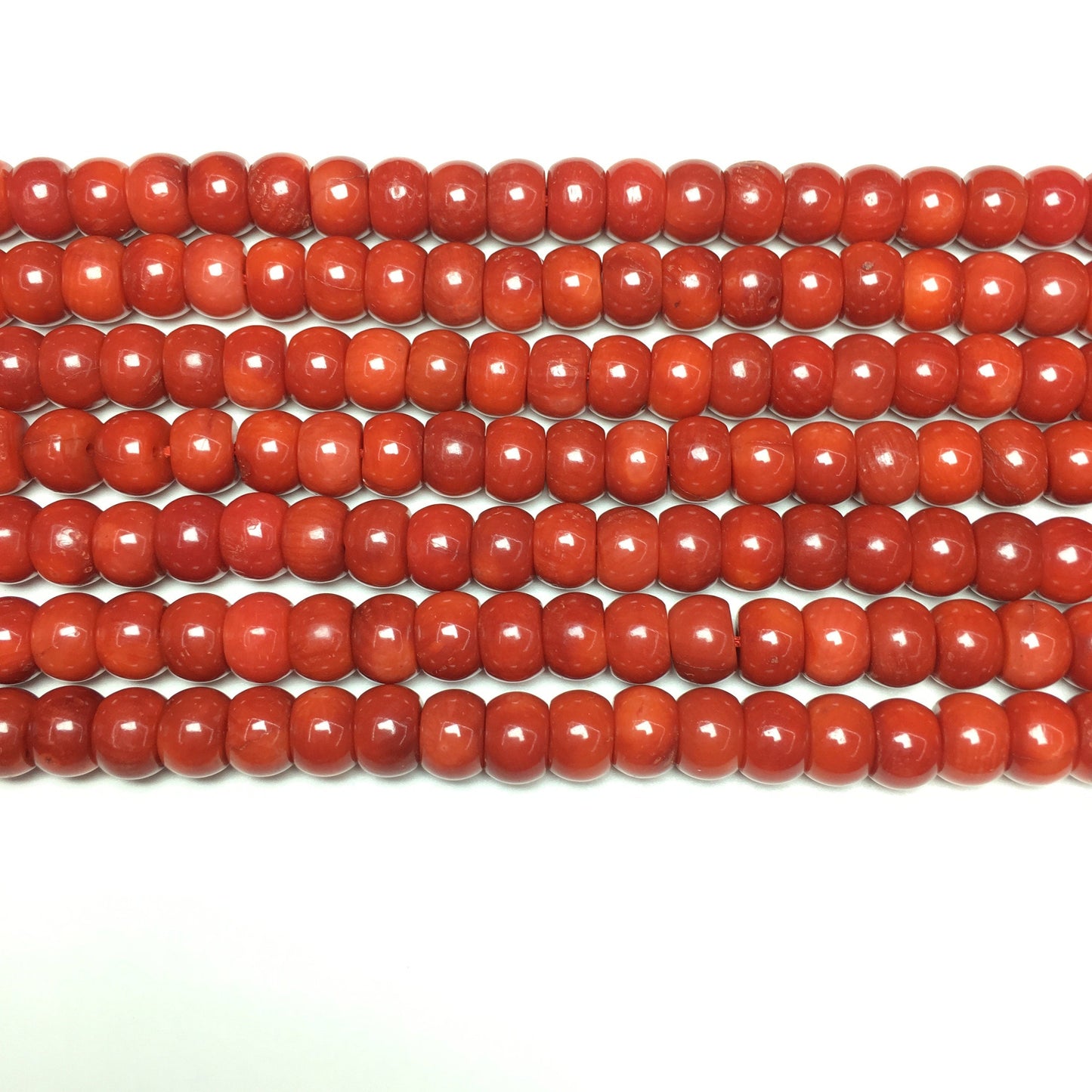 Natural Red Coral Rondelle Beads 4x6mm