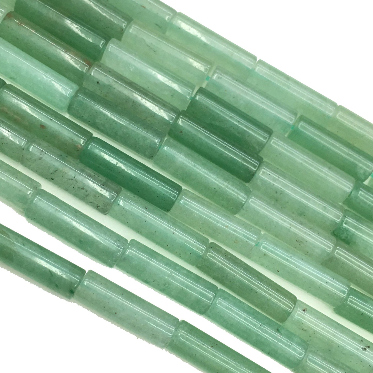 Natural Green Adventurine Tube Shape Beads 4x13mm