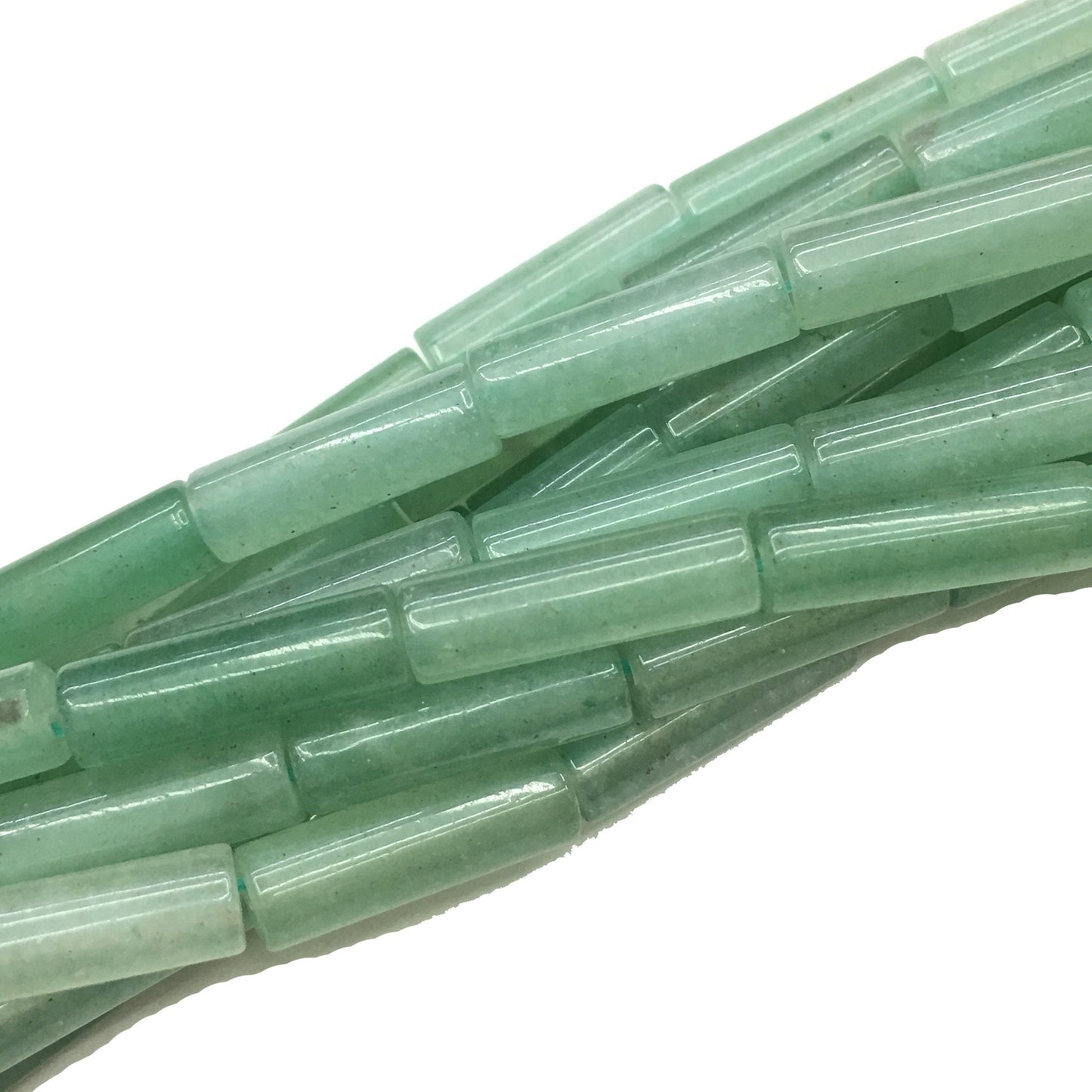 Natural Green Adventurine Tube Shape Beads 4x13mm