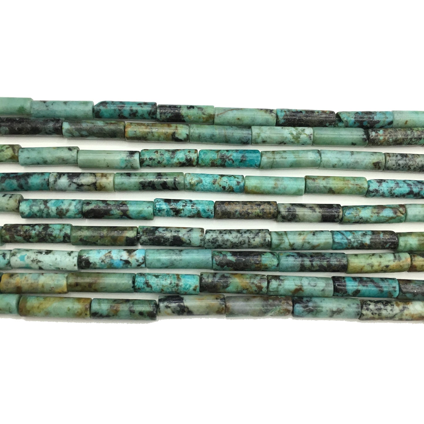 Natural African Turquoise Tube Shape Beads 4x13mm
