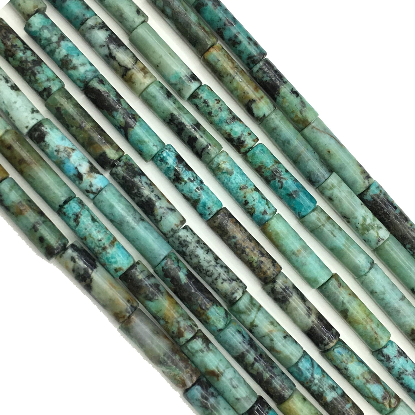 Natural African Turquoise Tube Shape Beads 4x13mm