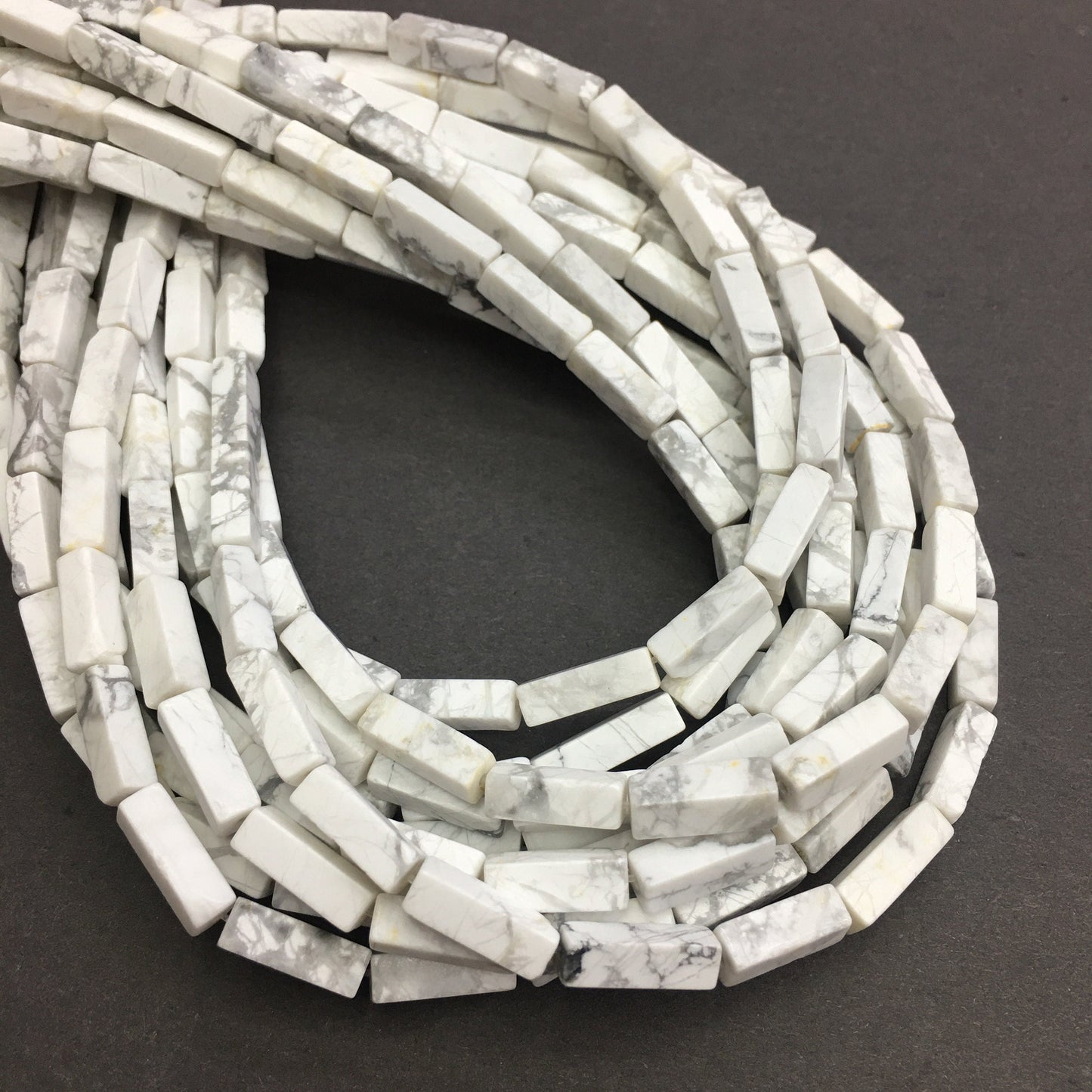 Natural White Howlite Tube Shape Beads 4X13MM