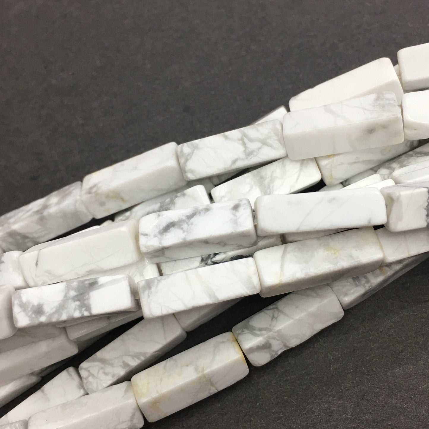 Natural White Howlite Tube Shape Beads 4X13MM