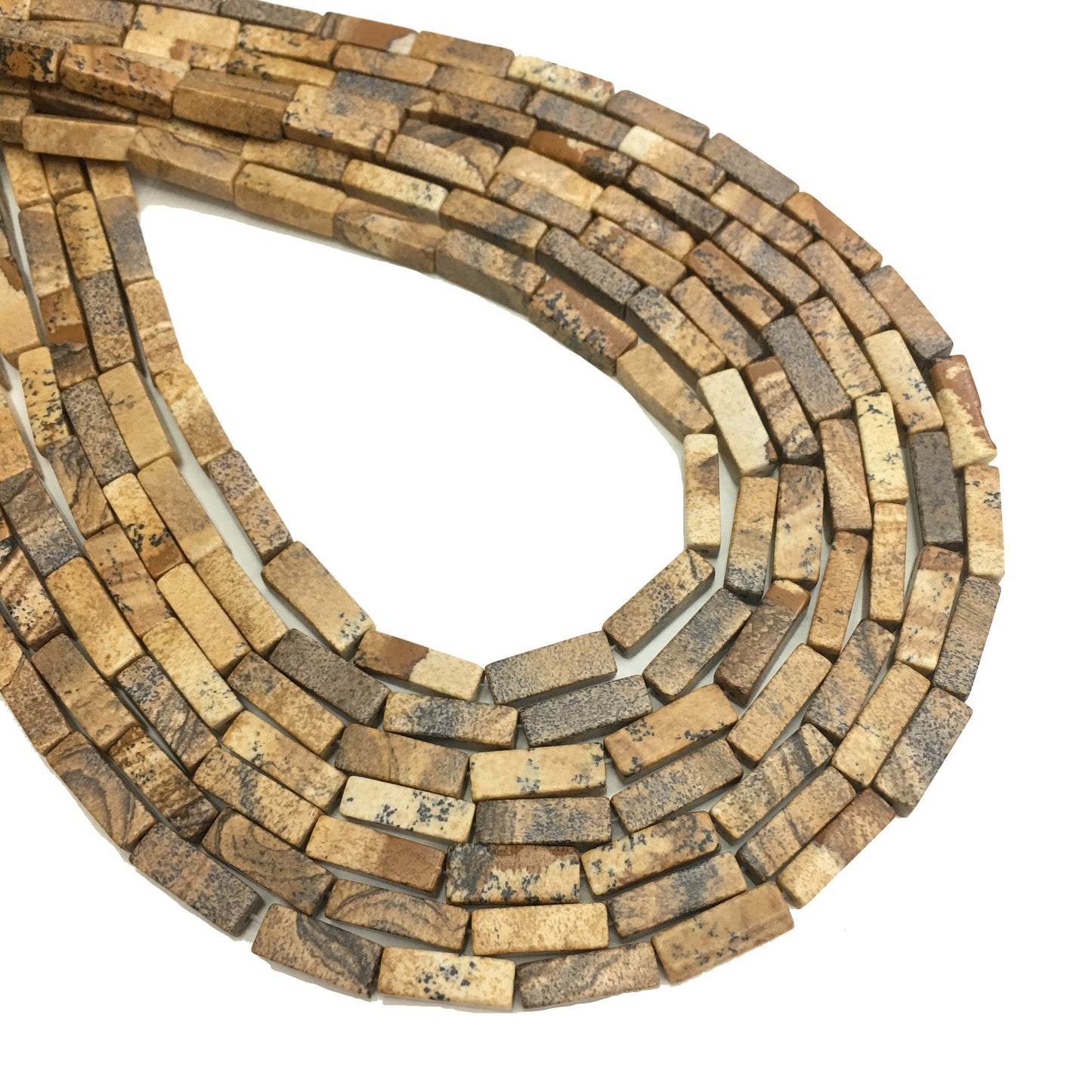 Natural Picture Jasper Tube Shape Beads 4X13MM