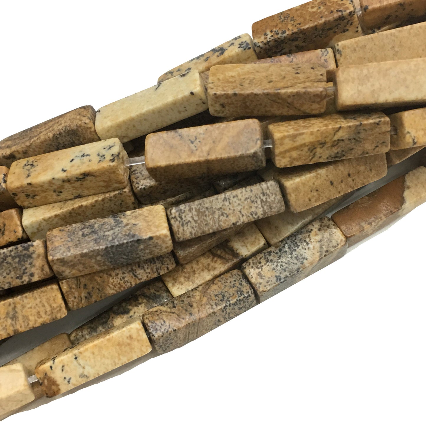 Natural Picture Jasper Tube Shape Beads 4X13MM