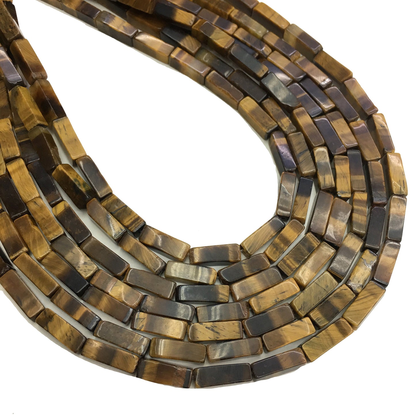 Natural Brown Tiger Eye Tube Shape Beads 4X13MM