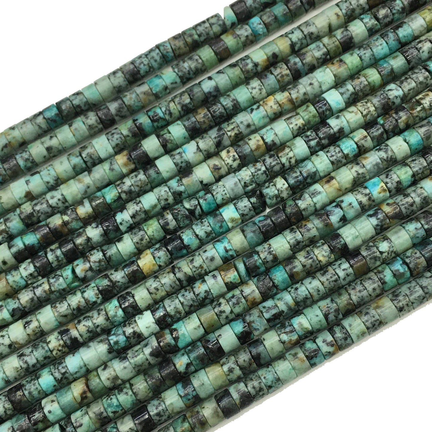 Natural African Turquoise HeiShi Shape Beads Tube 2X4MM