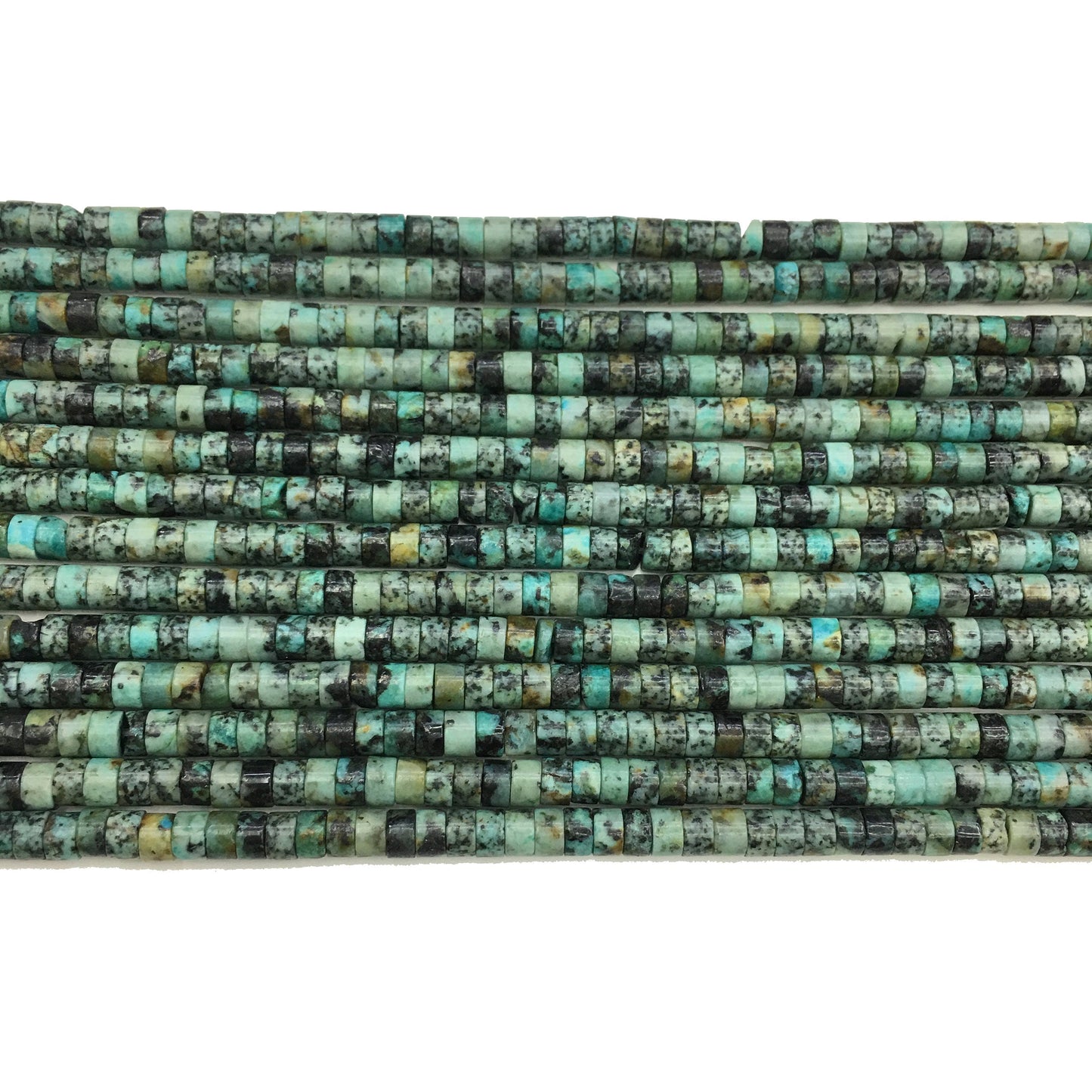 Natural African Turquoise HeiShi Shape Beads Tube 2X4MM
