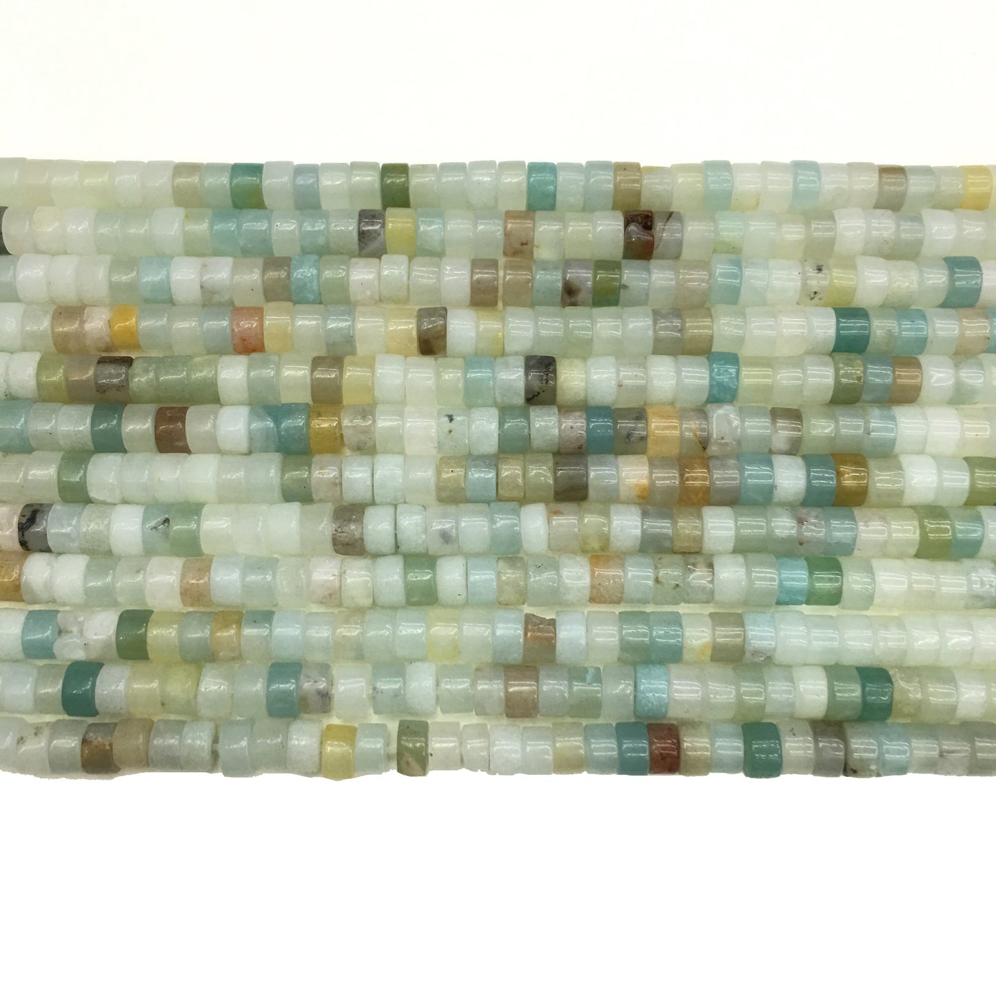 Natural Amazonite HeiShi Shape Tube Beads 2X4MM