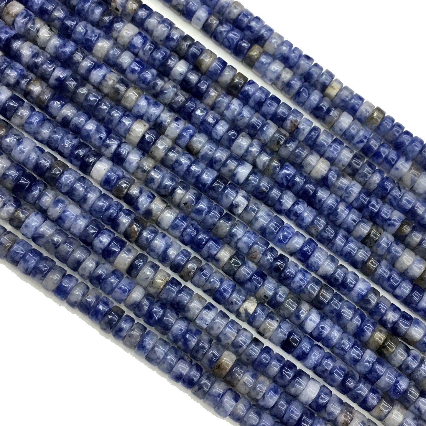 Natural Blue Sodalite HeiShi Shape Beads Tube 2X4MM
