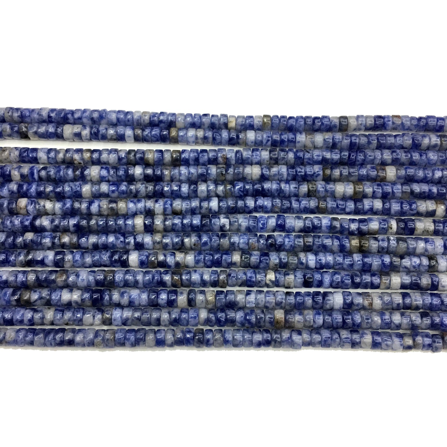 Natural Blue Sodalite HeiShi Shape Beads Tube 2X4MM
