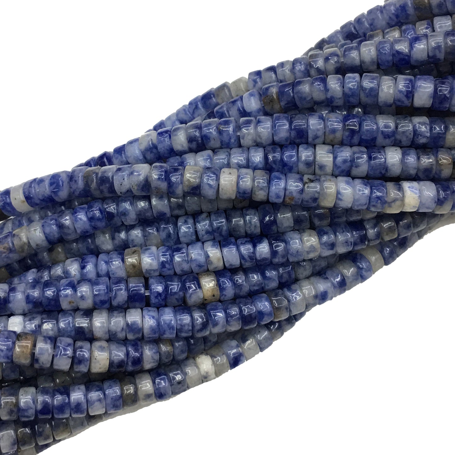 Natural Blue Sodalite HeiShi Shape Beads Tube 2X4MM