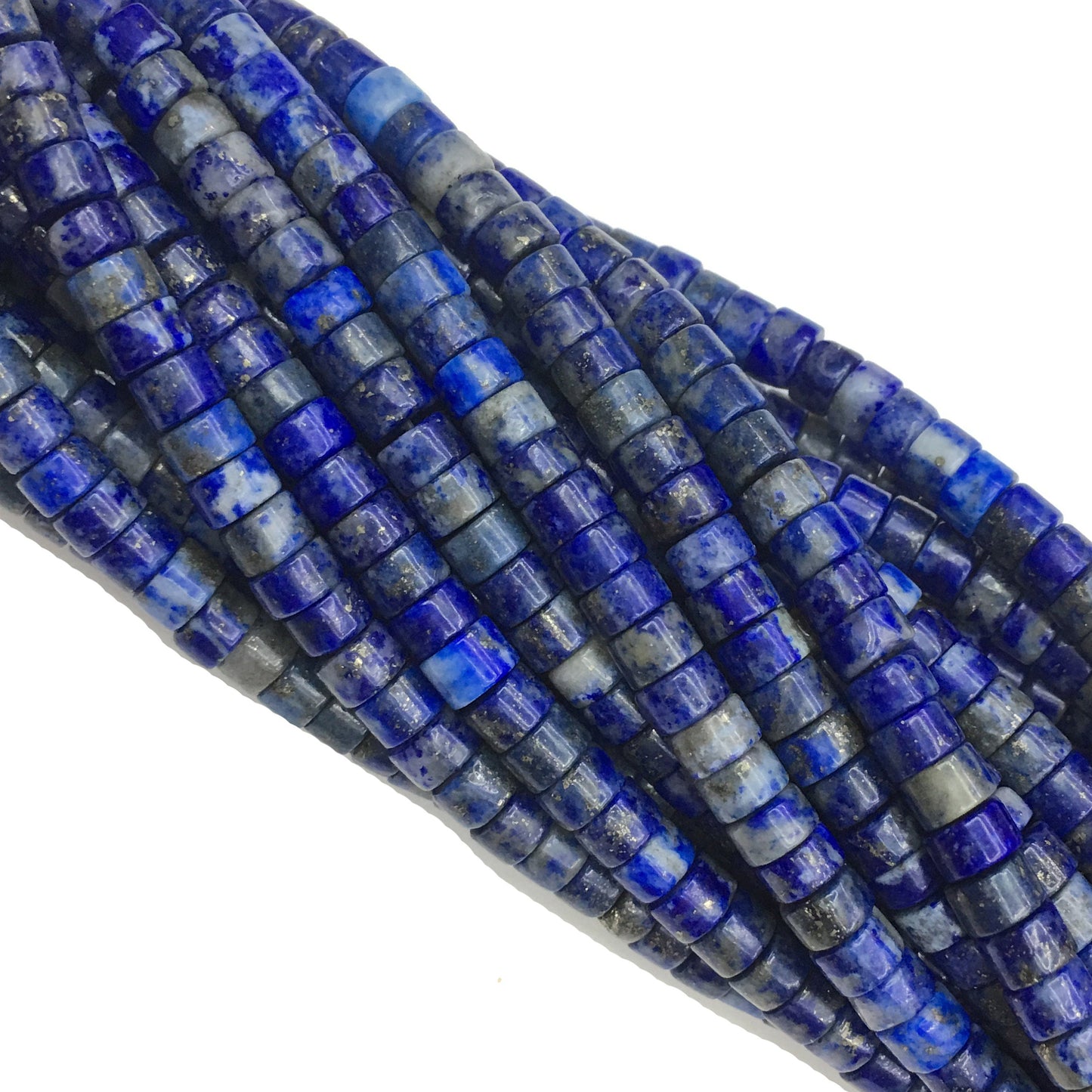 Natural Lapis HeiShi Shape Beads 2X4MM