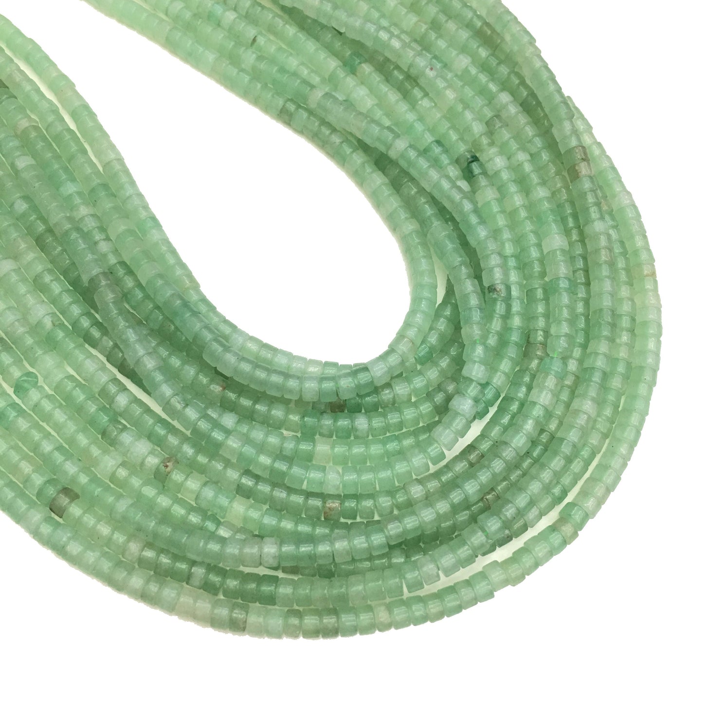 Natural Green Adventurine HeiShi Shape Beads Tube 2X4MM