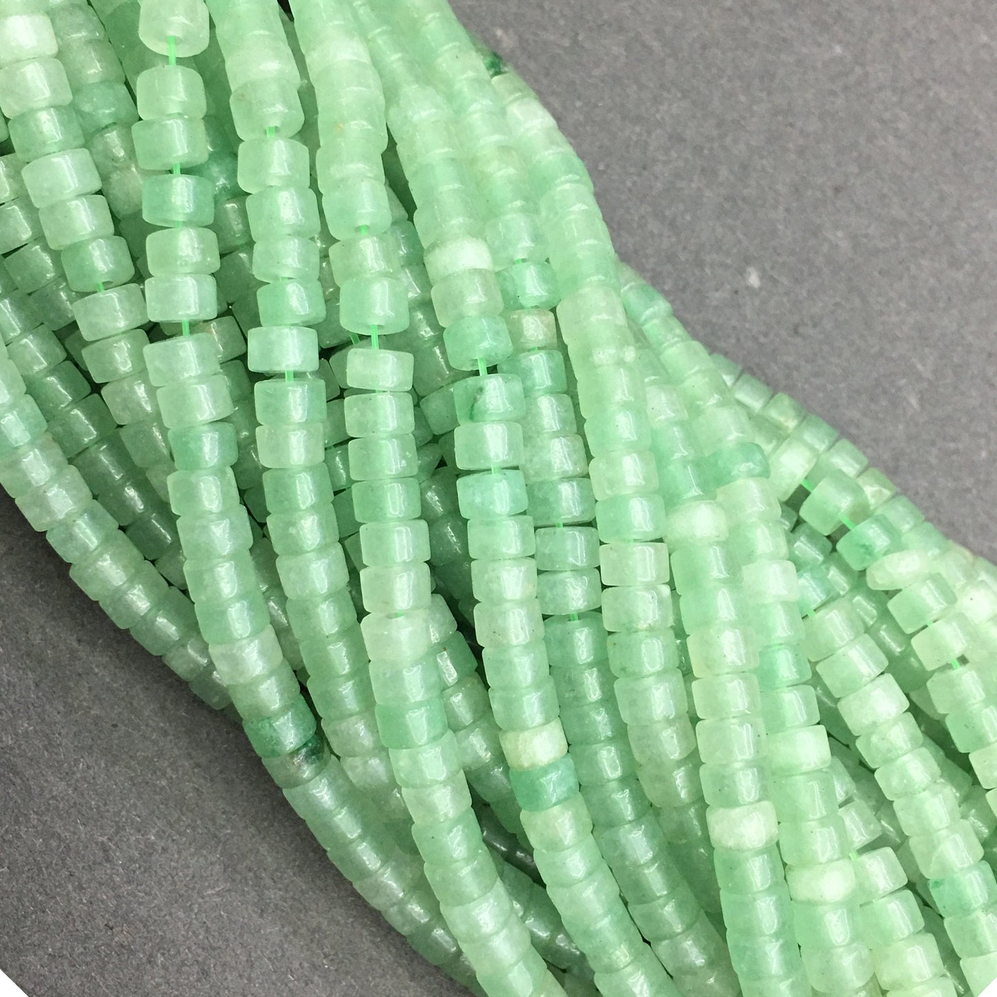 Natural Green Adventurine HeiShi Shape Beads Tube 2X4MM