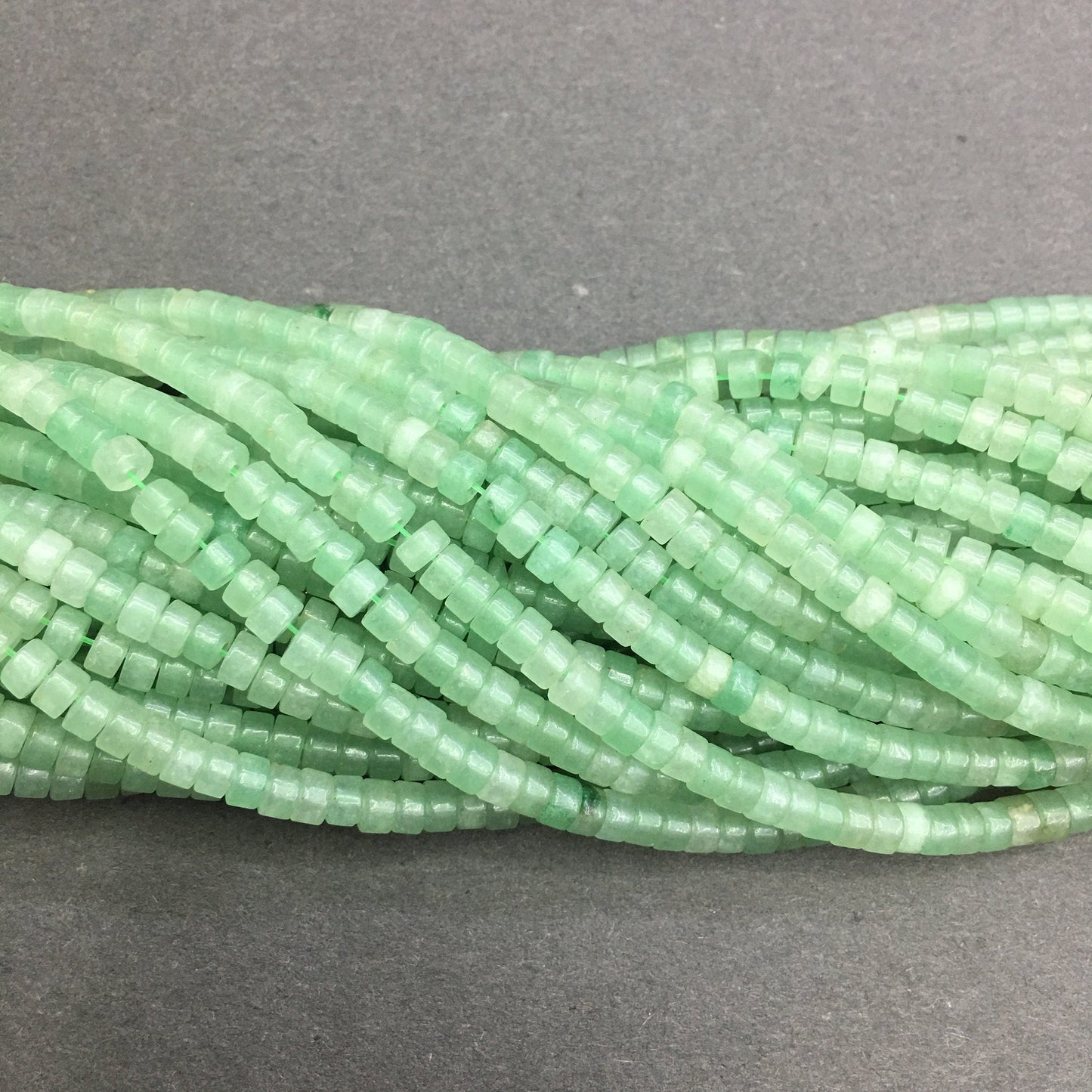 Natural Green Adventurine HeiShi Shape Beads Tube 2X4MM