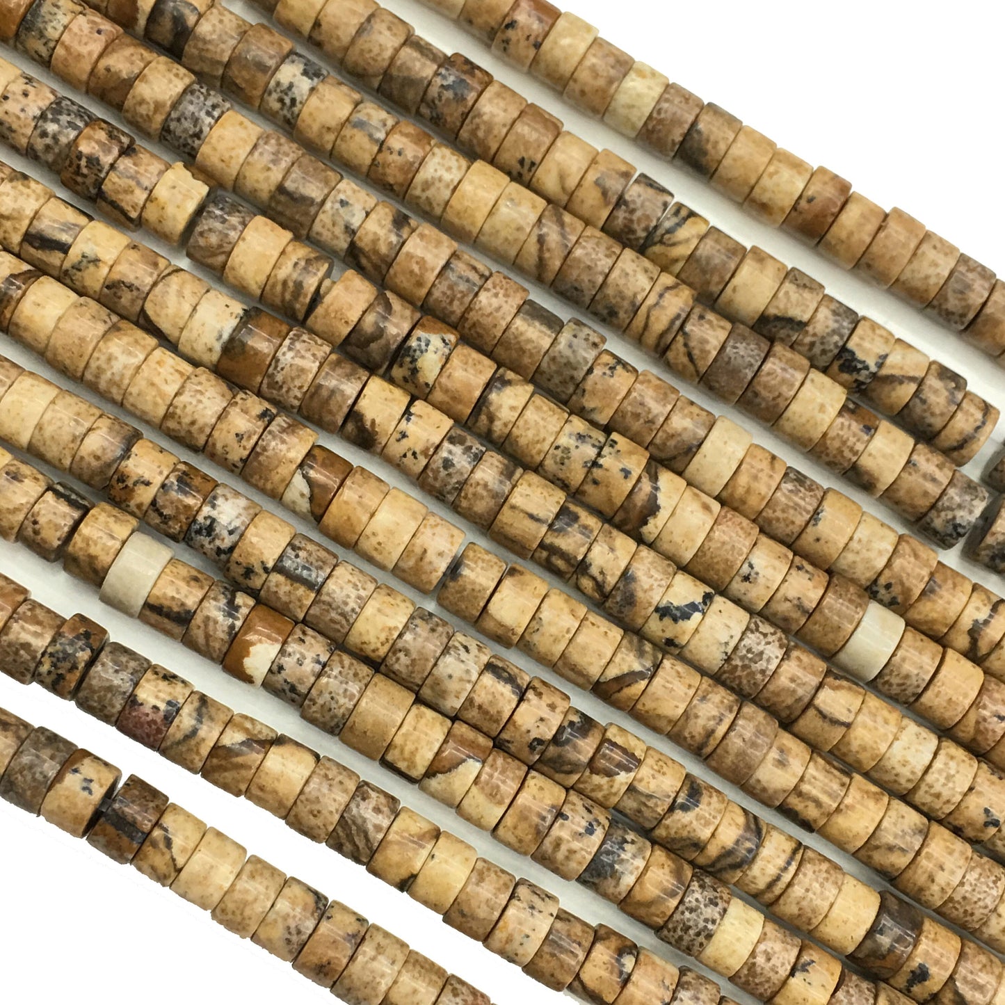 Natural Picture Jasper HeiShi Shape BeadsTube 2X4MM