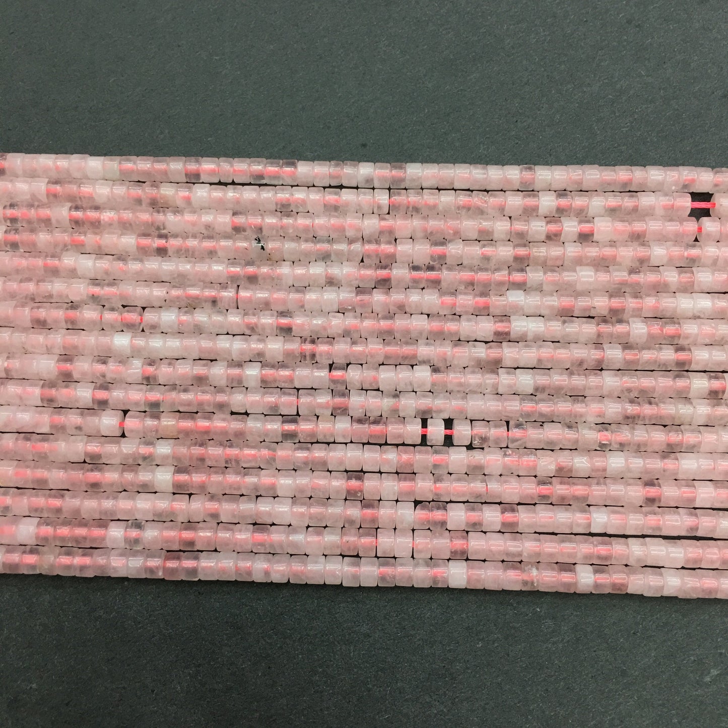 Natural Rose Quartz HeiShi Shape Beads Tube 2X4MM