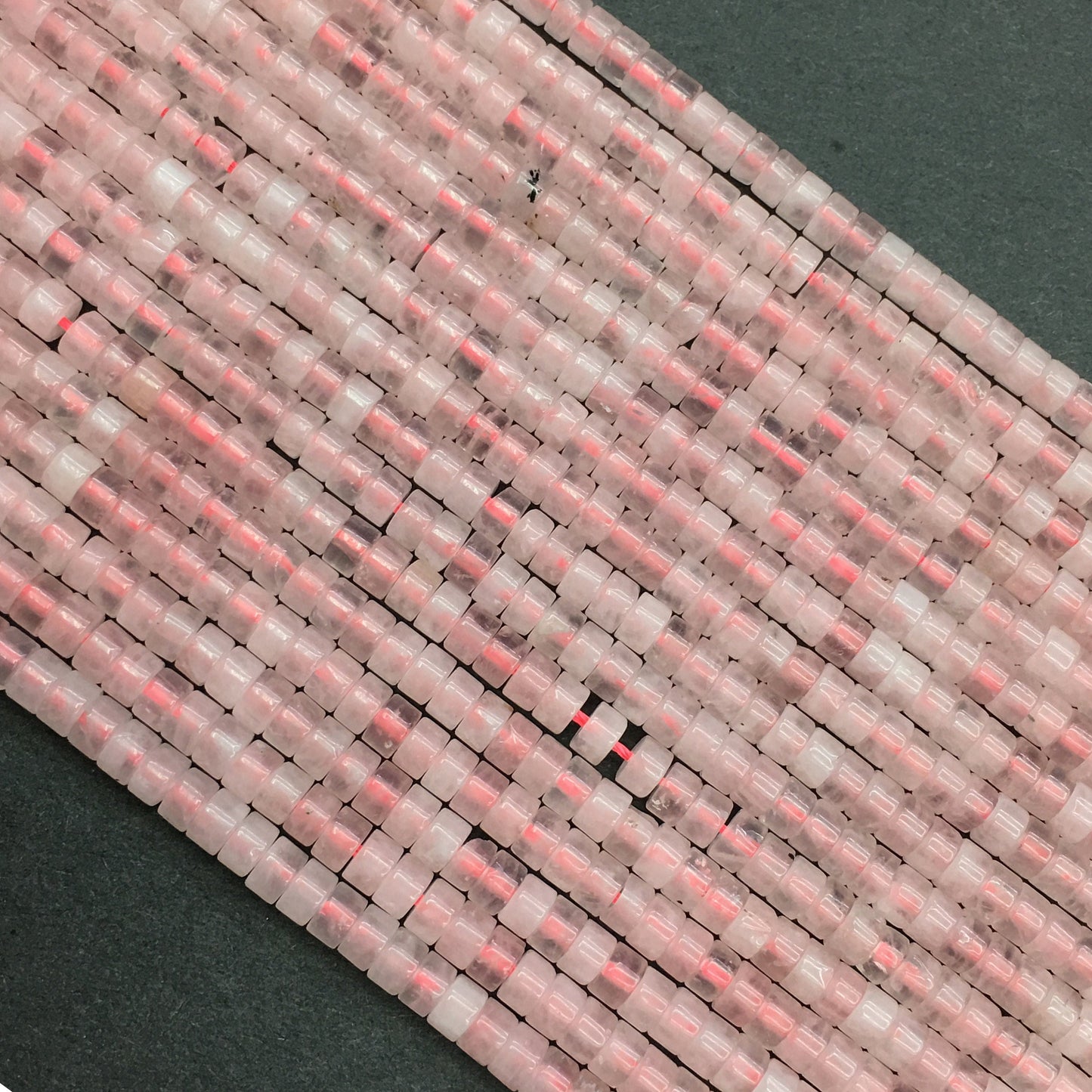 Natural Rose Quartz HeiShi Shape Beads Tube 2X4MM