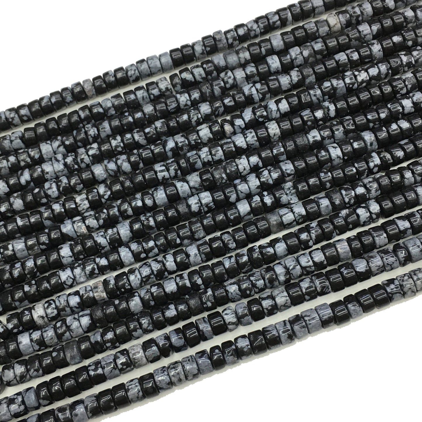 Natural Snow Flake Jasper HeiShi Shape Beads Tube 2X4MM