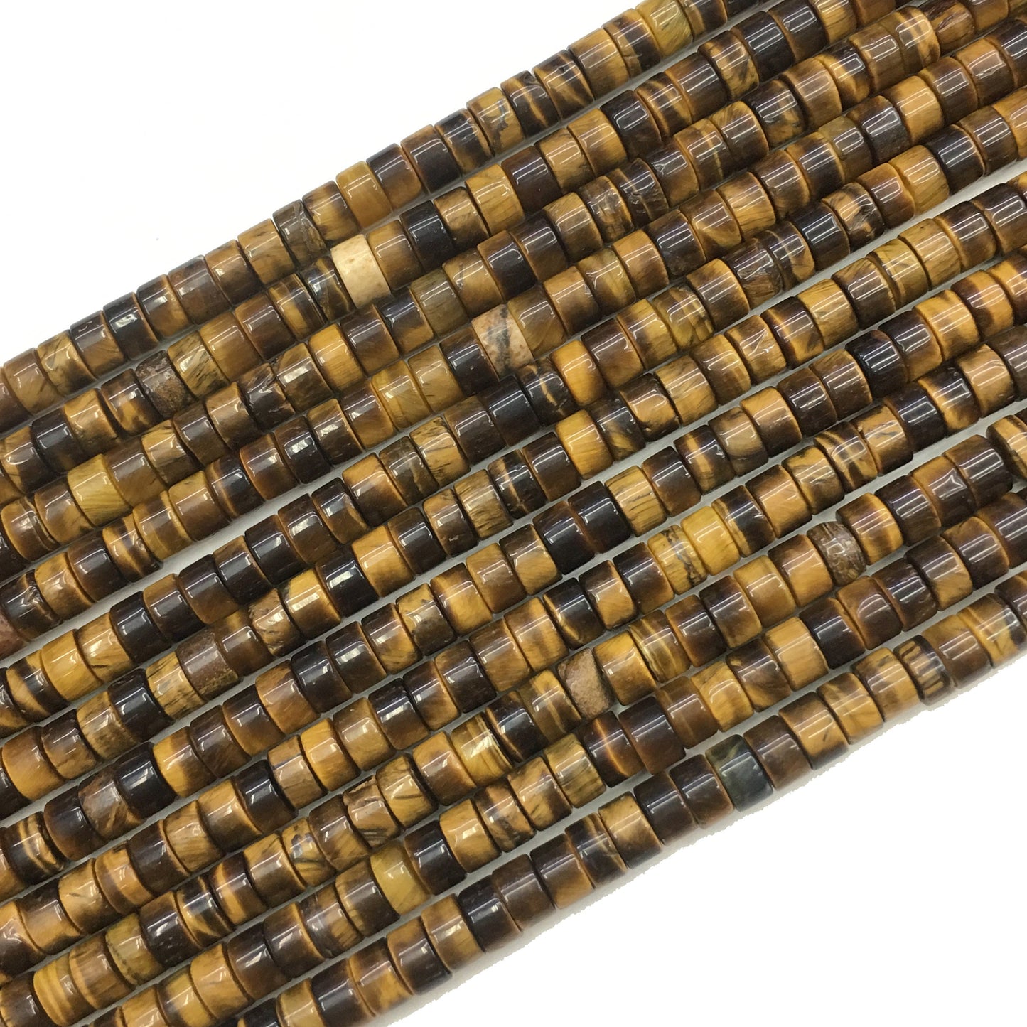 Natural Brown Tiger Eye HeiShi Shape Beads Tube 2X4MM