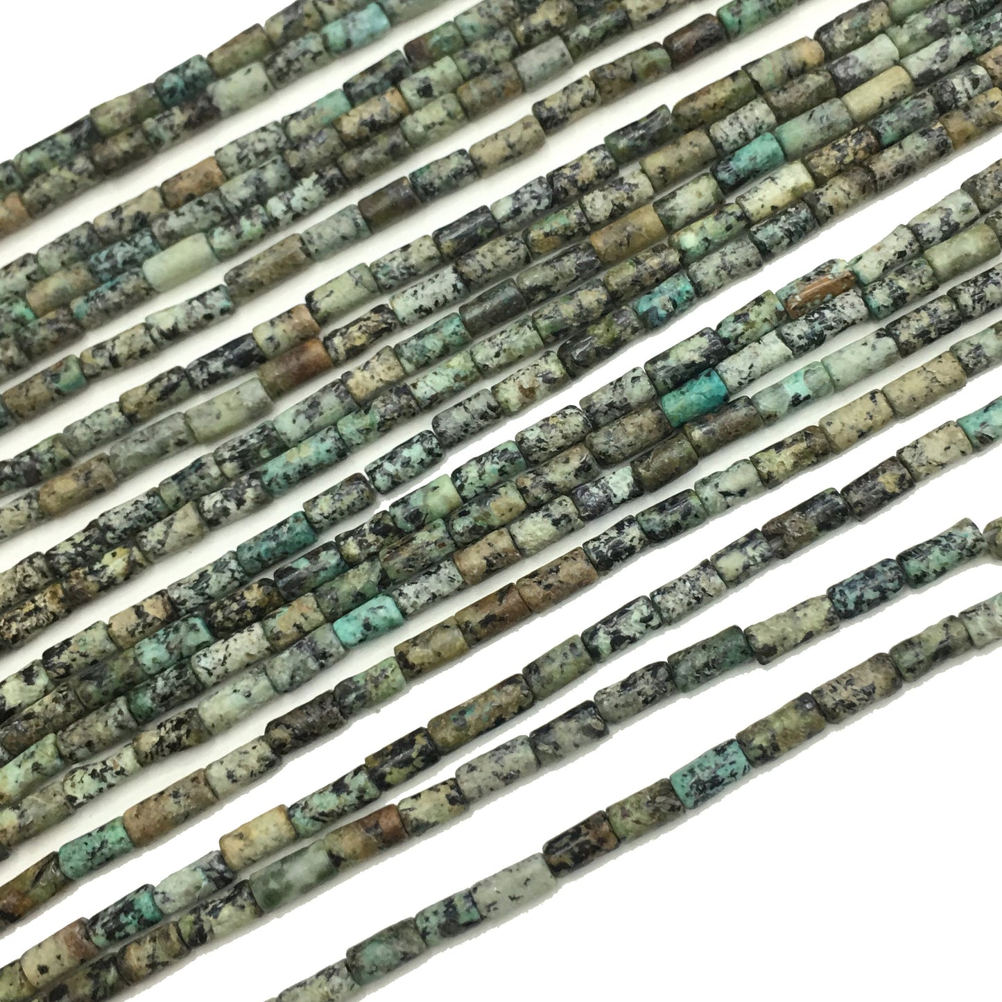 Natural African Turquoise Tube Shape Beads 2X4MM