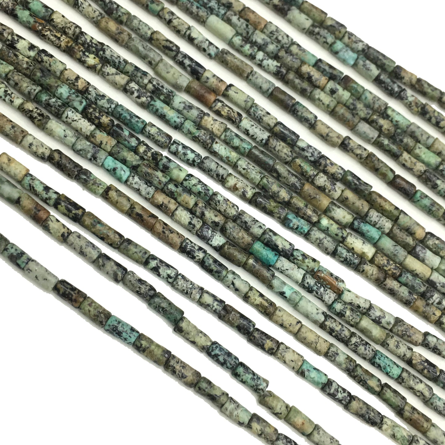 Natural African Turquoise Tube Shape Beads 2X4MM
