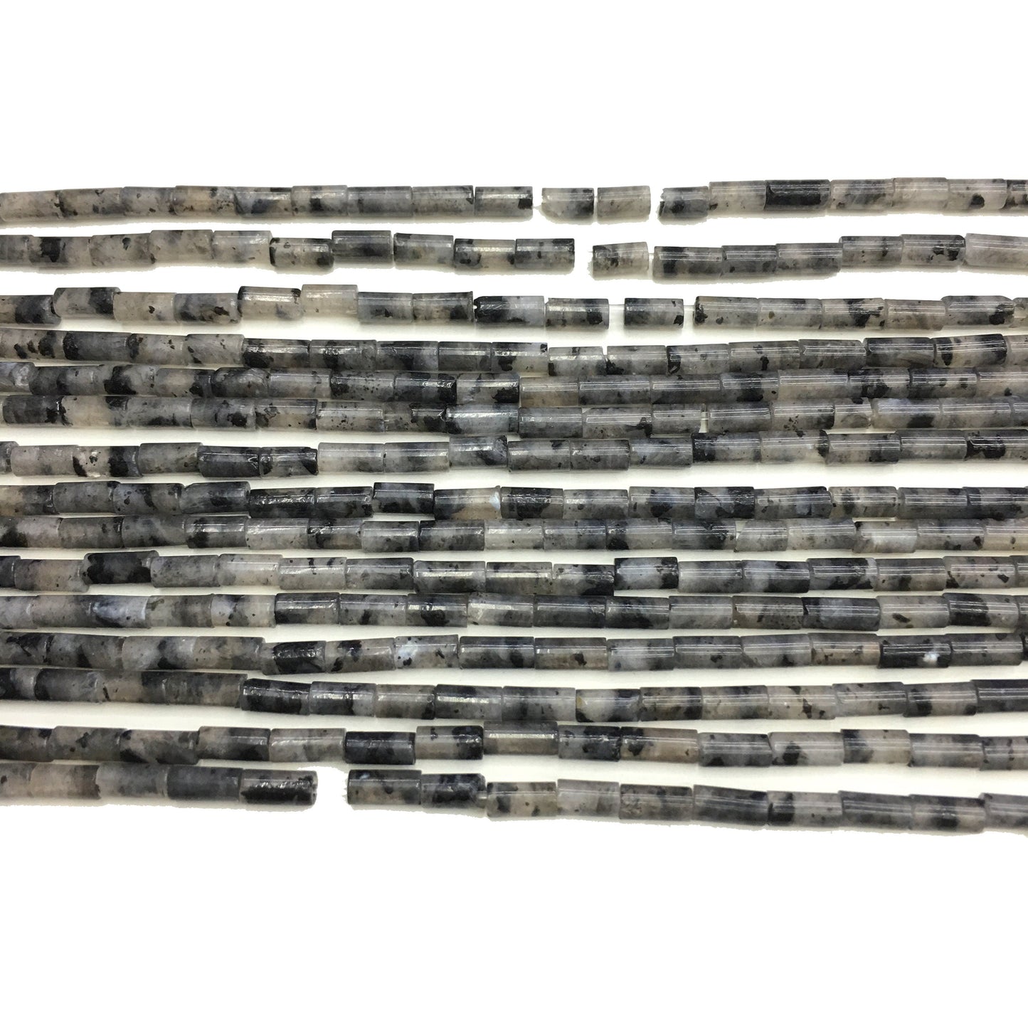 Natural Black Labradorite Tube Shape Beads 2X4MM