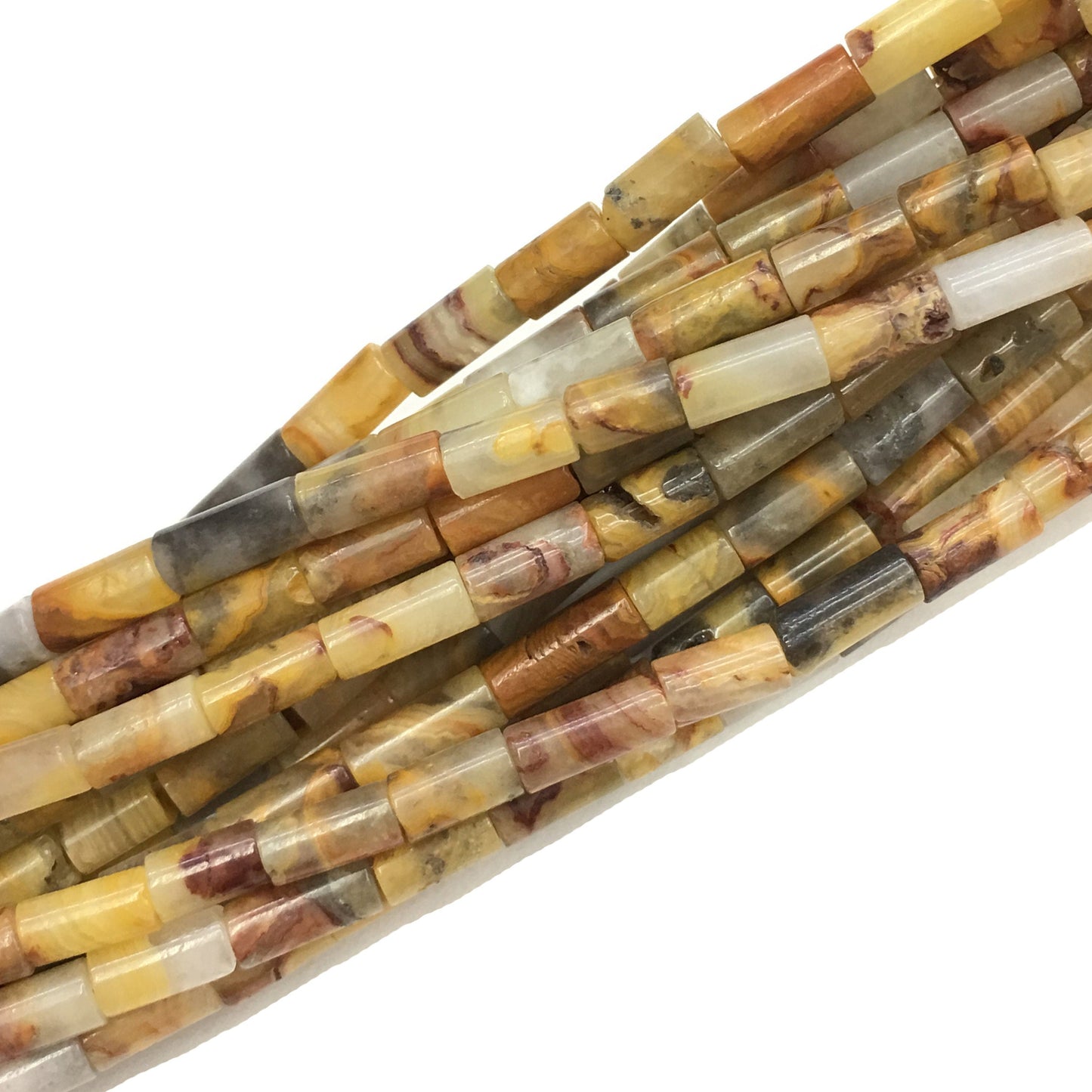 Natural Crazy Ace Agate Tube Shape Beads 2X4MM