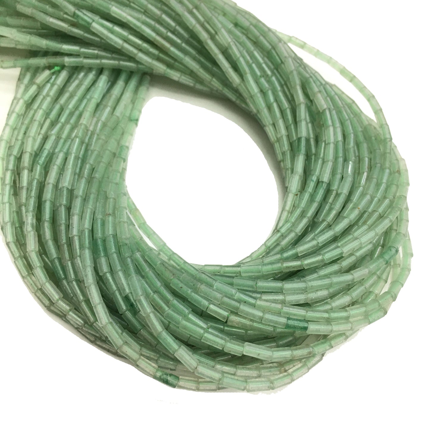 Natural Green Adventurine Tube Shape Beads 2X4MM