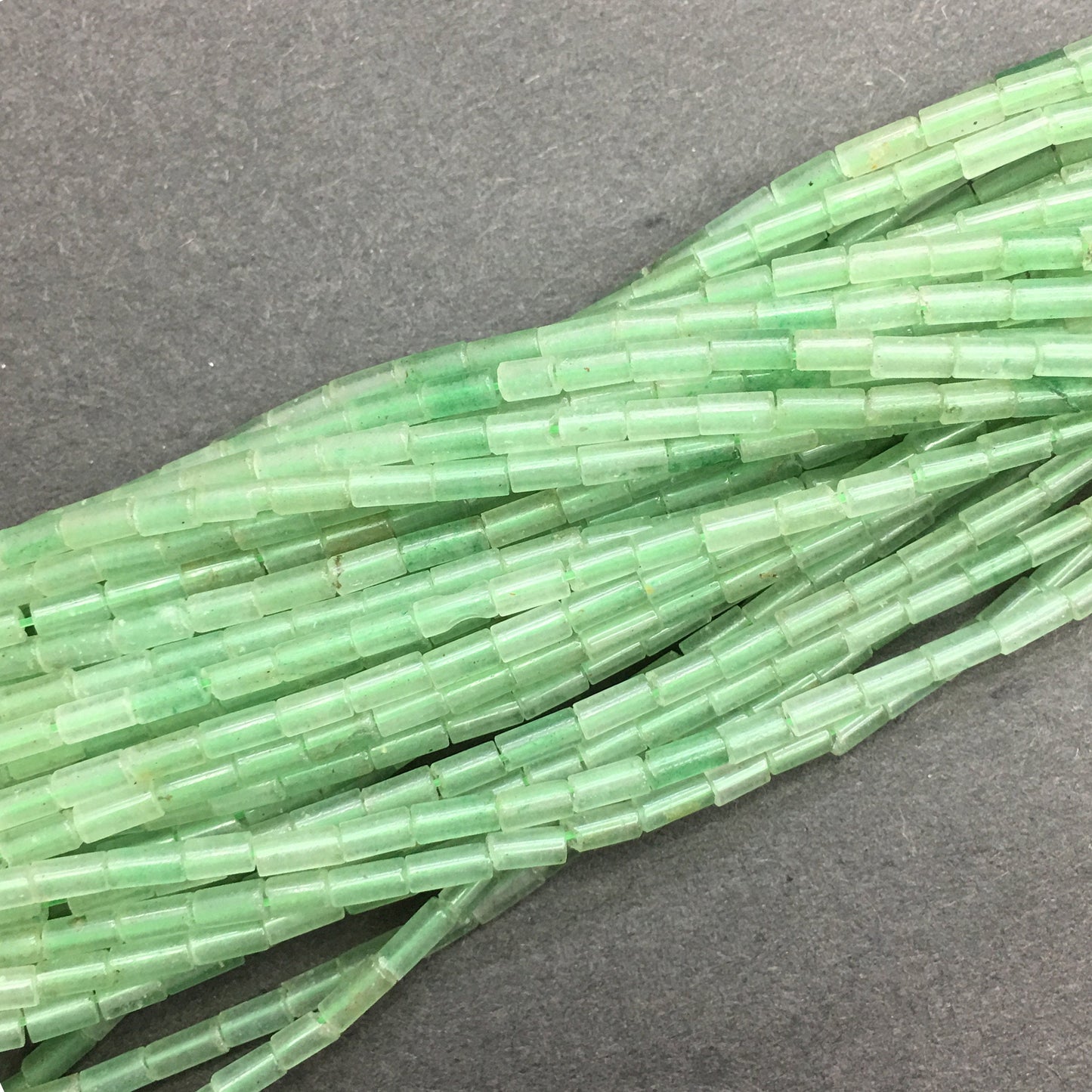 Natural Green Adventurine Tube Shape Beads 2X4MM