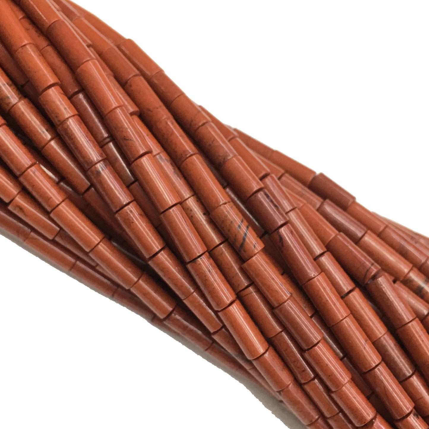 Natural Red Jasper Tube Shape Beads 2X4MM