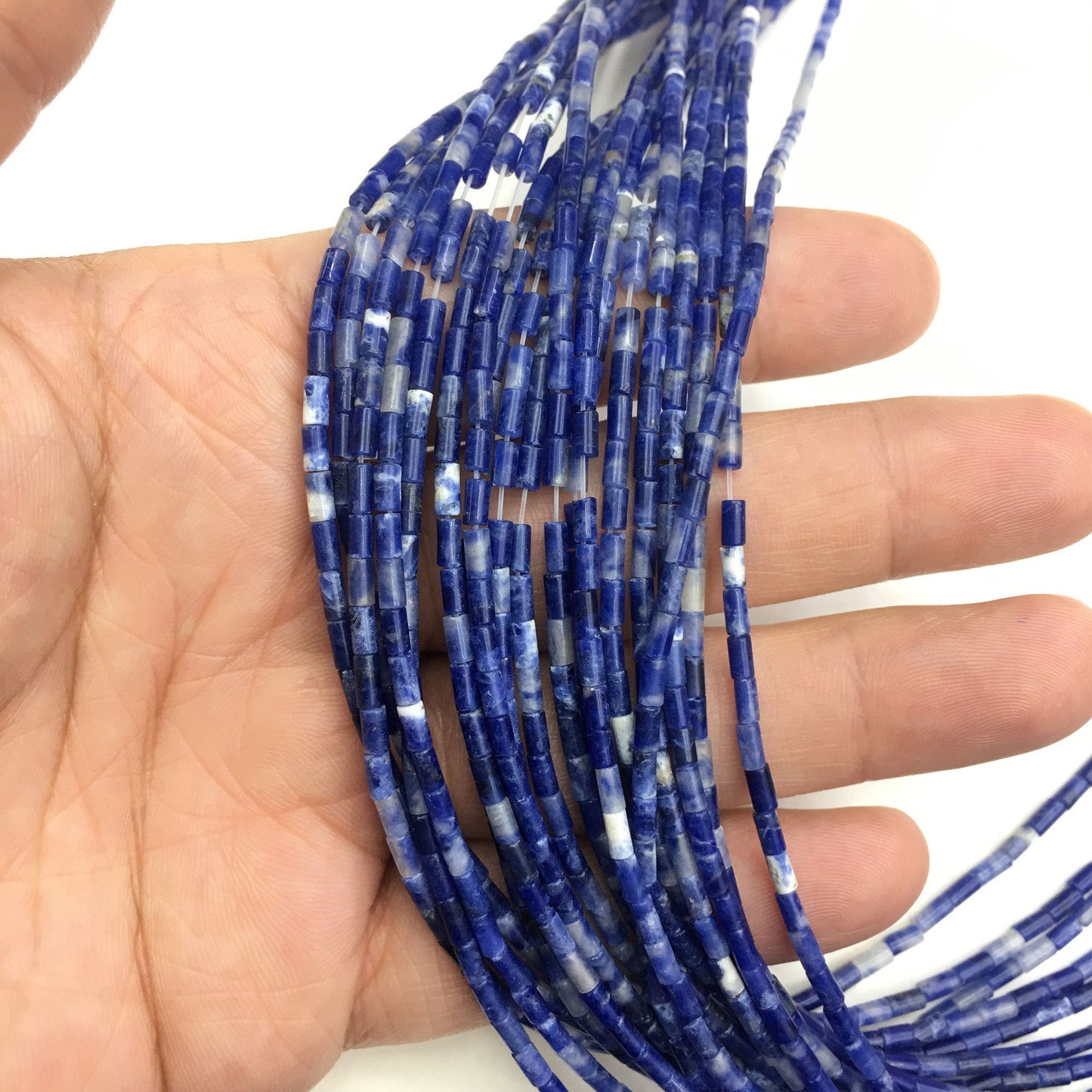 Natural Sodalite Tube Shape Beads 2X4MM