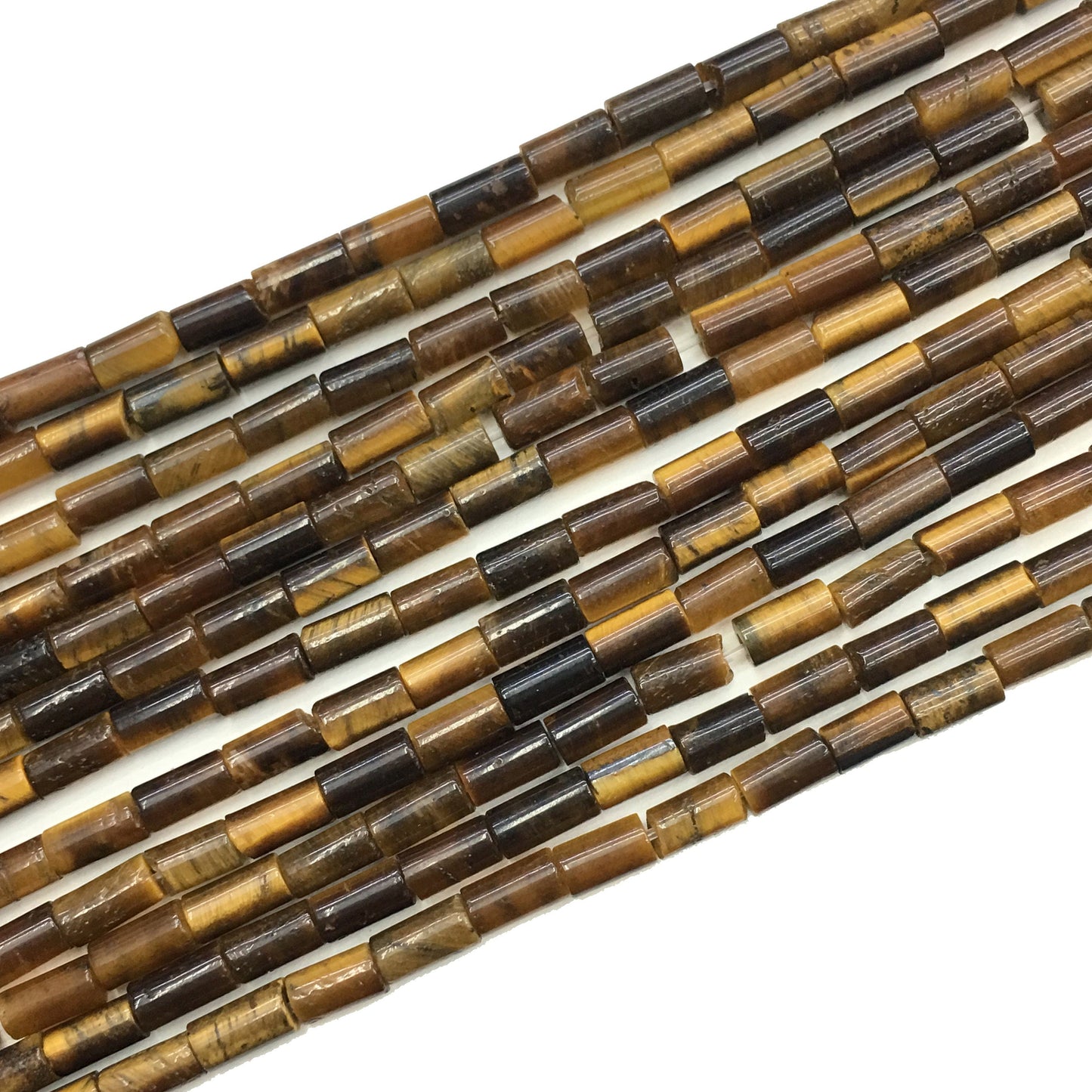 Natural Brown Tiger Eye Tube Shape Beads 2X4MM