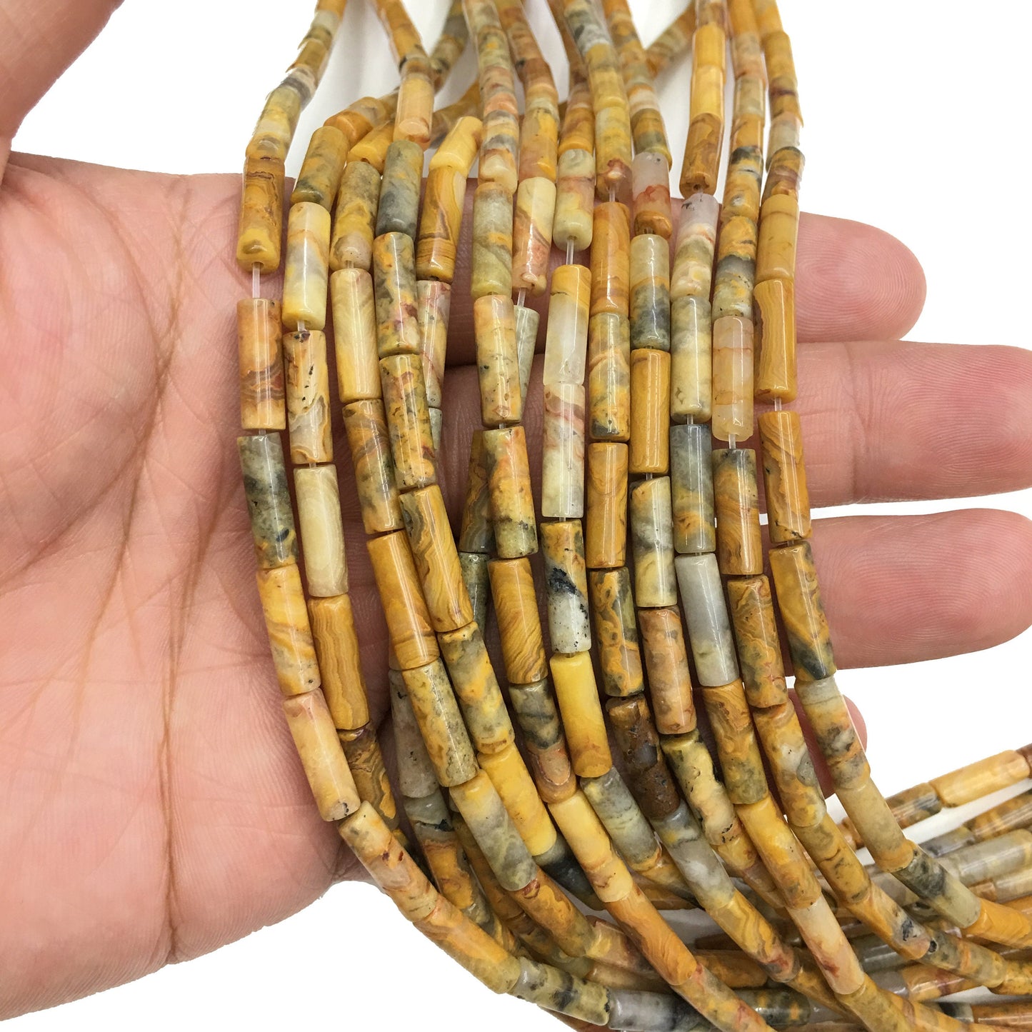 Natural Crazy Agate Tube Shape Beads 4X13MM