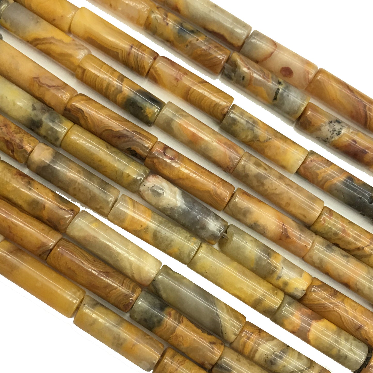 Natural Crazy Agate Tube Shape Beads 4X13MM
