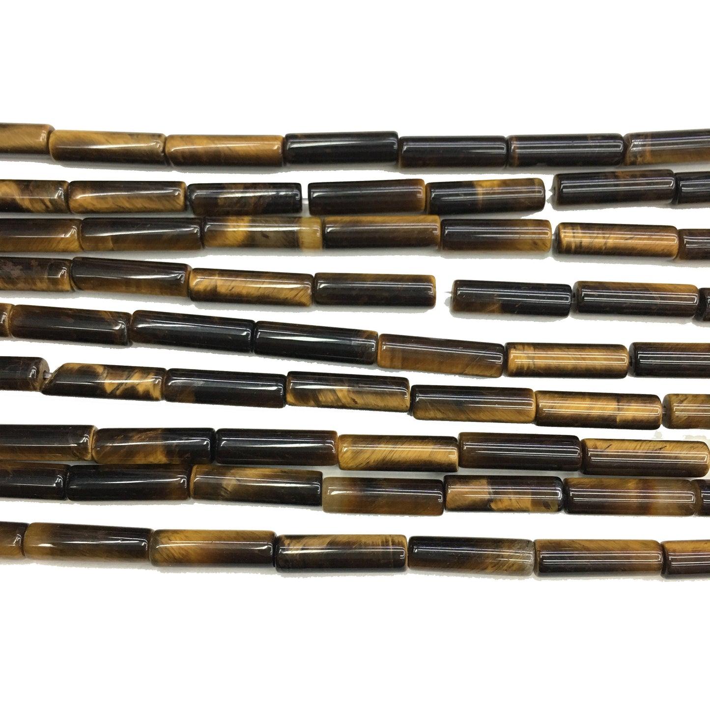 Natural Brown Tiger Eye Tube Shape Beads 4X13MM
